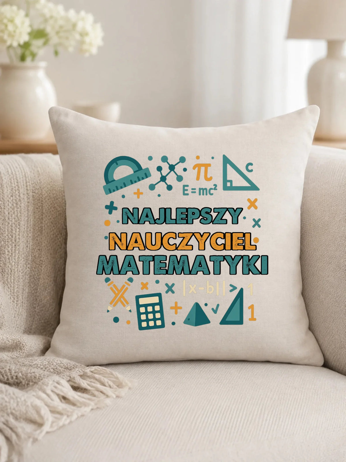 Najlepszy nauczyciel matematyki | Poduszka prezent dla nauczyciela N74