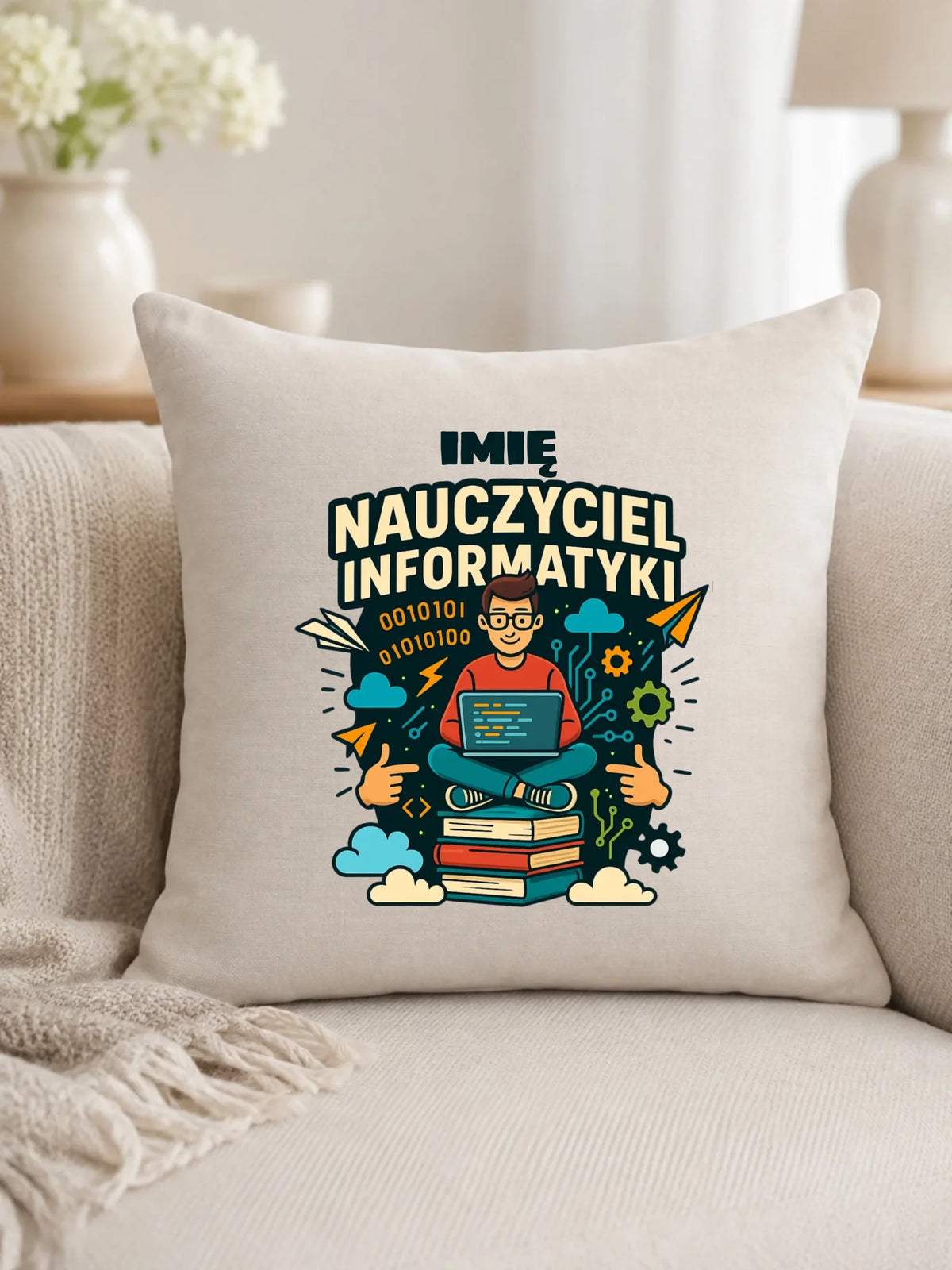 Nauczyciel informatyki | Poduszka z imieniem na prezent N33