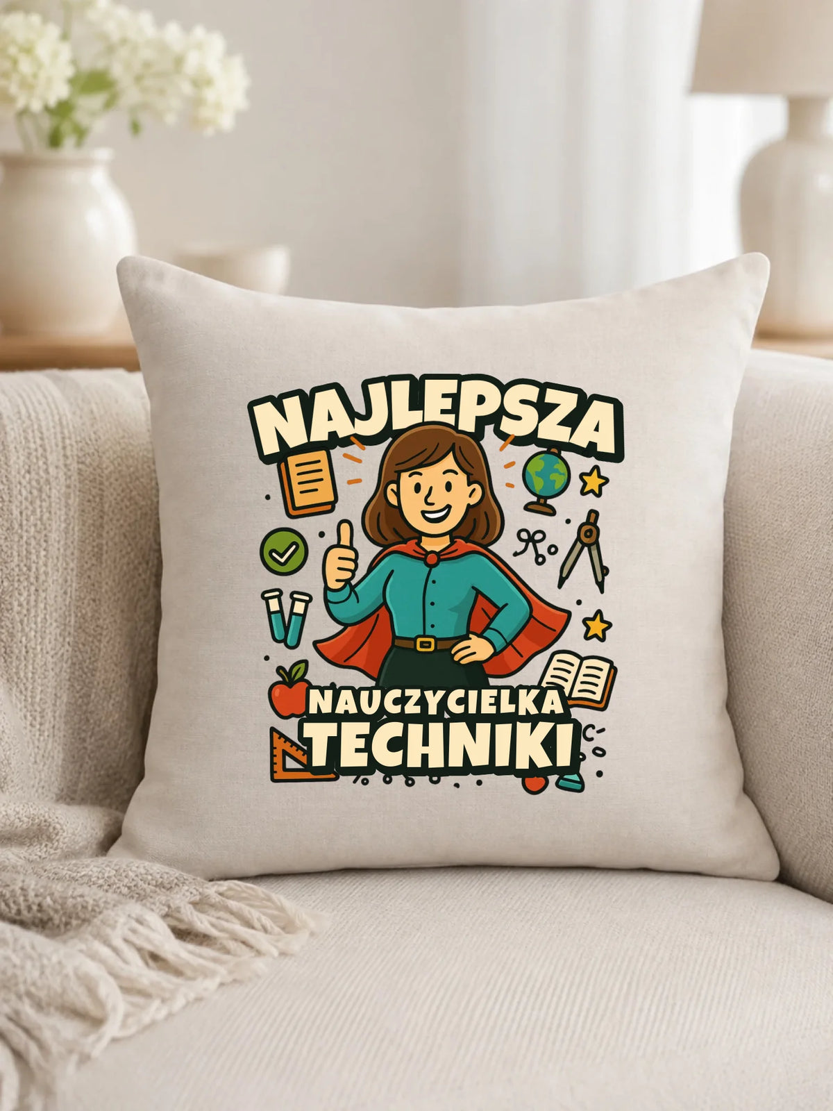 Najlepsza nauczycielka techniki | Poduszka na prezent N76