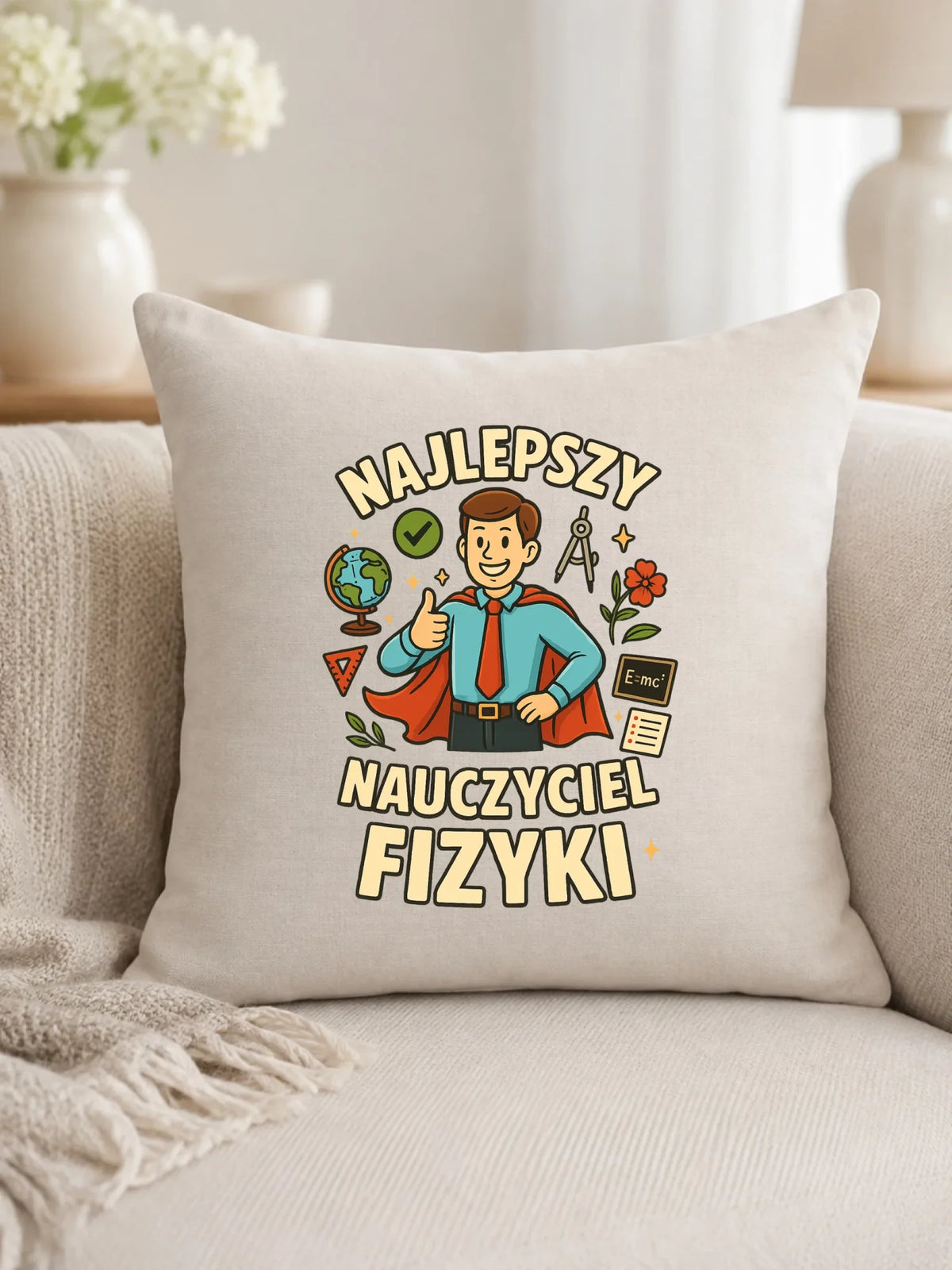 Najlepszy nauczyciel fizyki | Poduszka na prezent N22