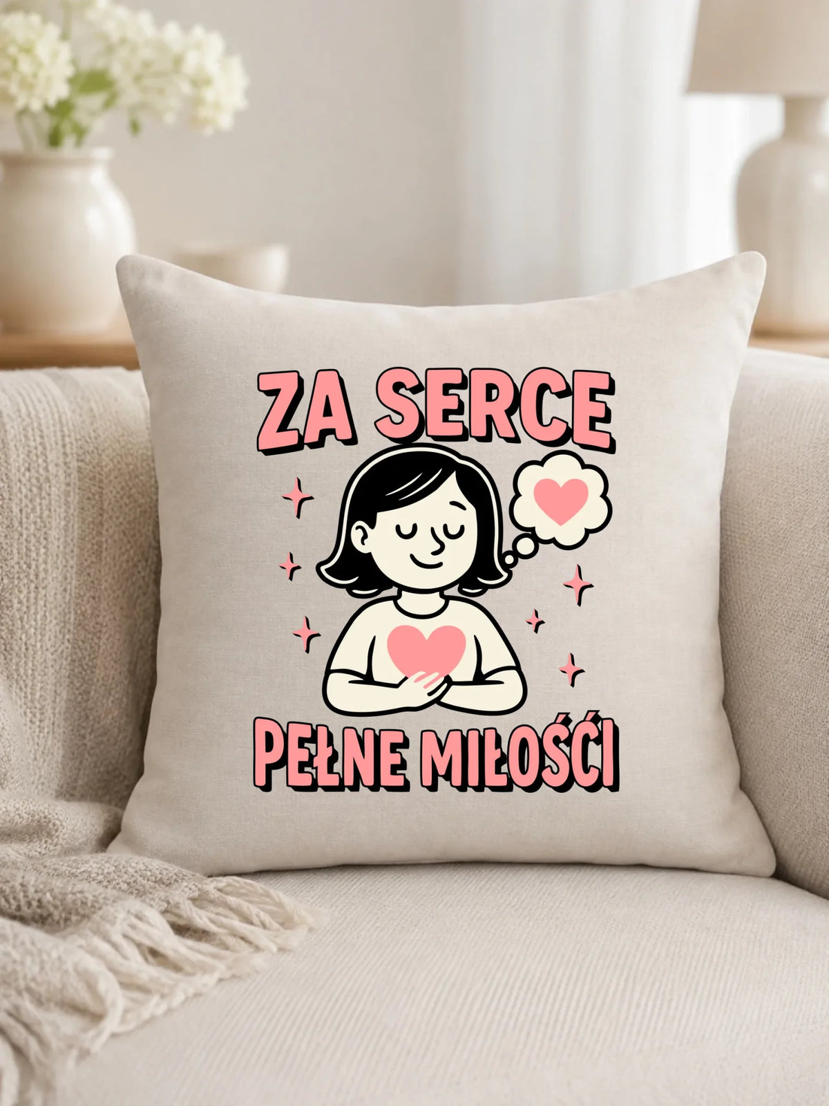 Za serce pełne miłości | Poduszka dla nauczycielki na prezent N17