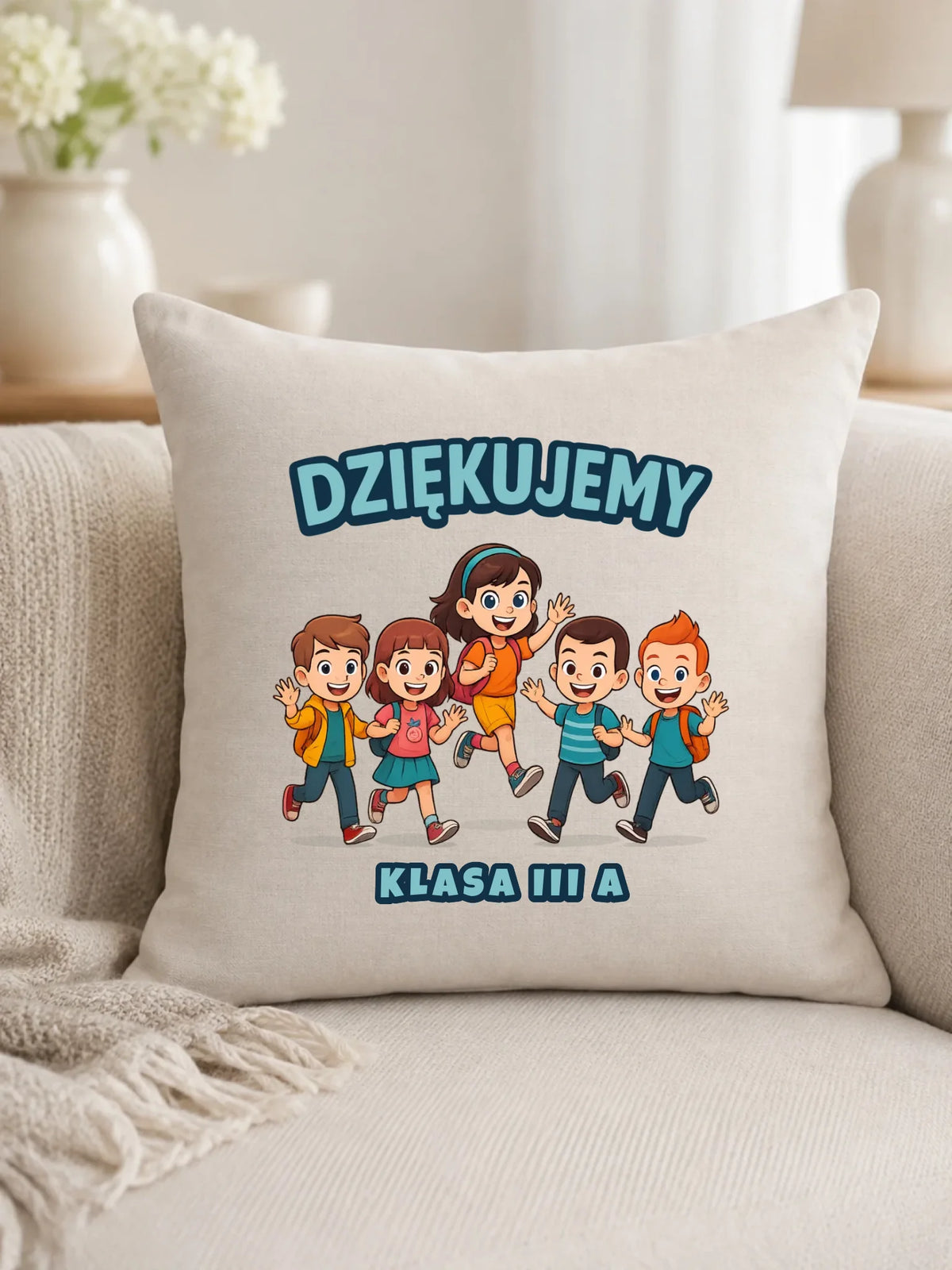 Podziękowanie od klasy dla nauczyciela | Poduszka prezent na Zakończenie Roku Szkolnego N11