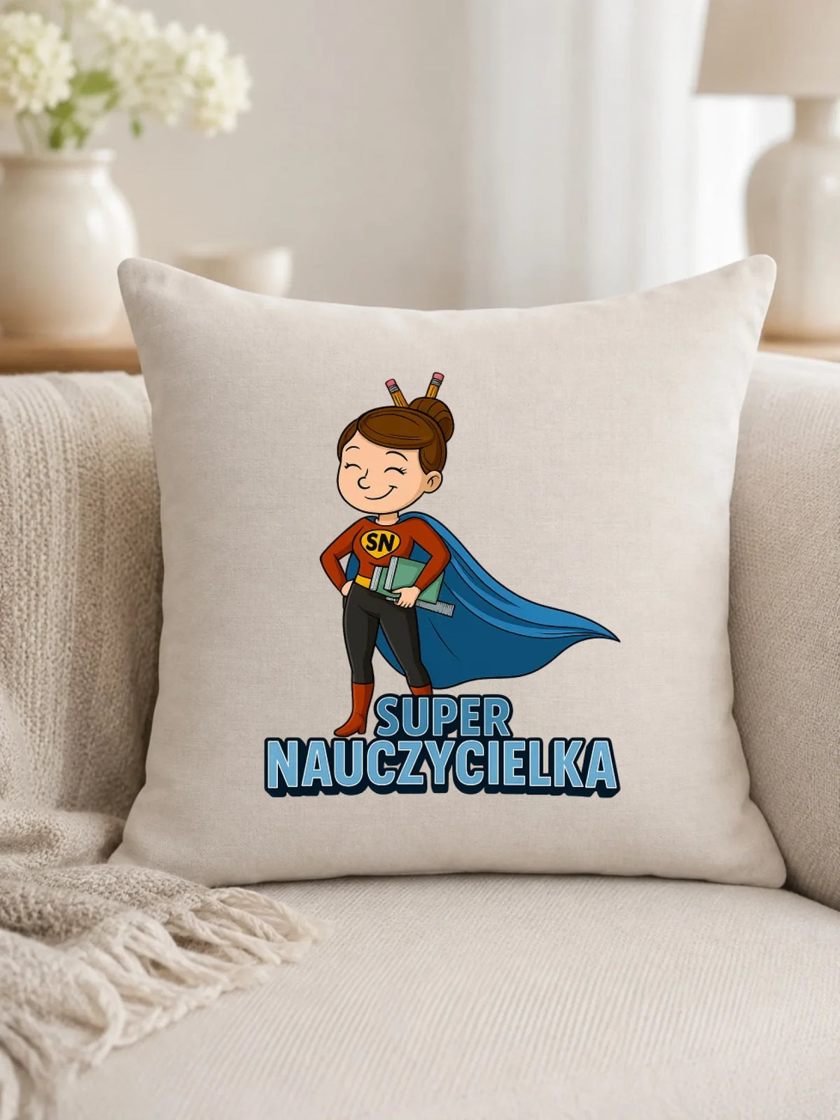 Super Nauczycielka | Poduszka prezent dla nauczycielki N08