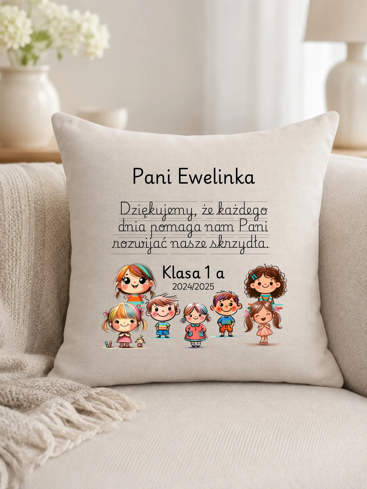 Podziękowanie od uczniów | Poduszka prezent dla nauczyciela N09