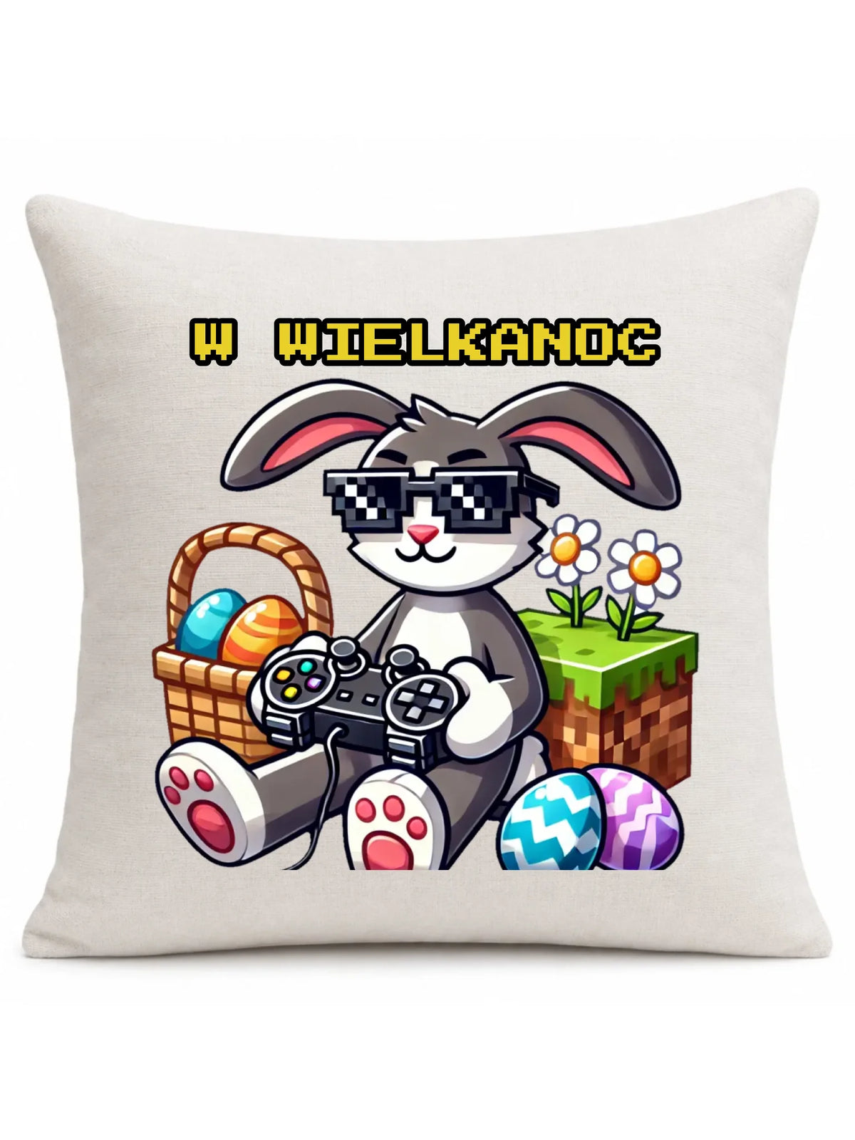 Zajączek Minecraft | Poduszka Wielkanocna WN22