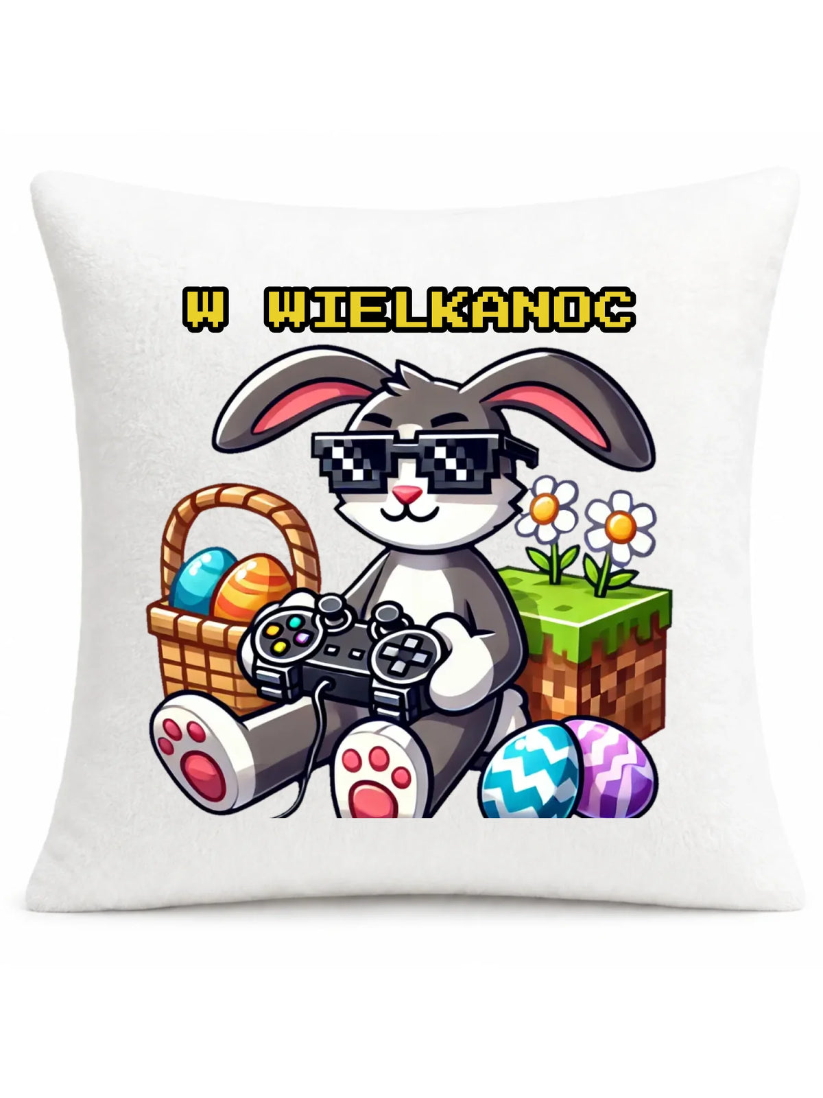 Zajączek Minecraft | Poduszka Wielkanocna WN22