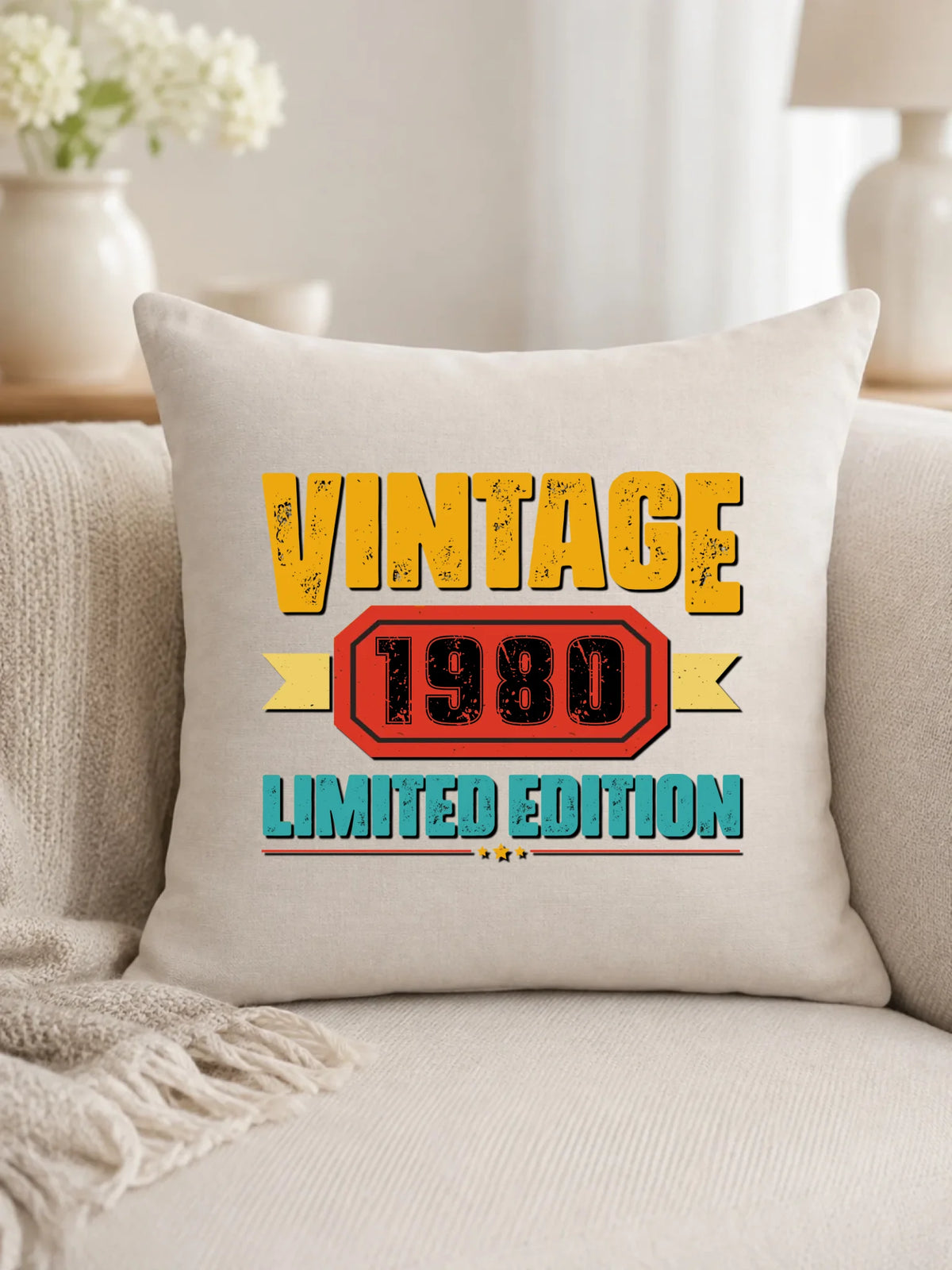 Vintage Limited Edition (data) | Personalizowana poduszka na urodziny U29