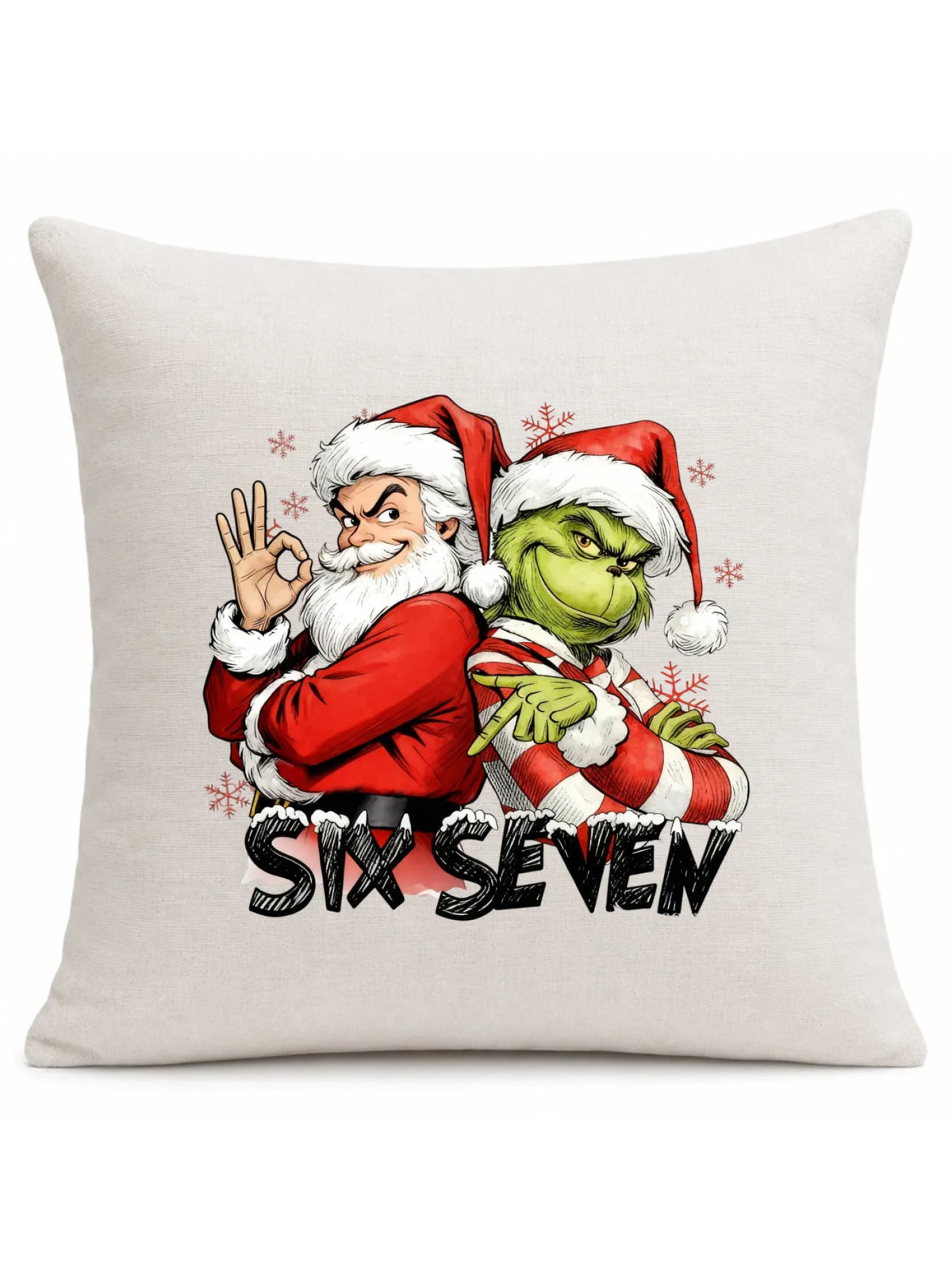 Poduszka świąteczna - Mikołaj i Grinch six seven 67 BN148