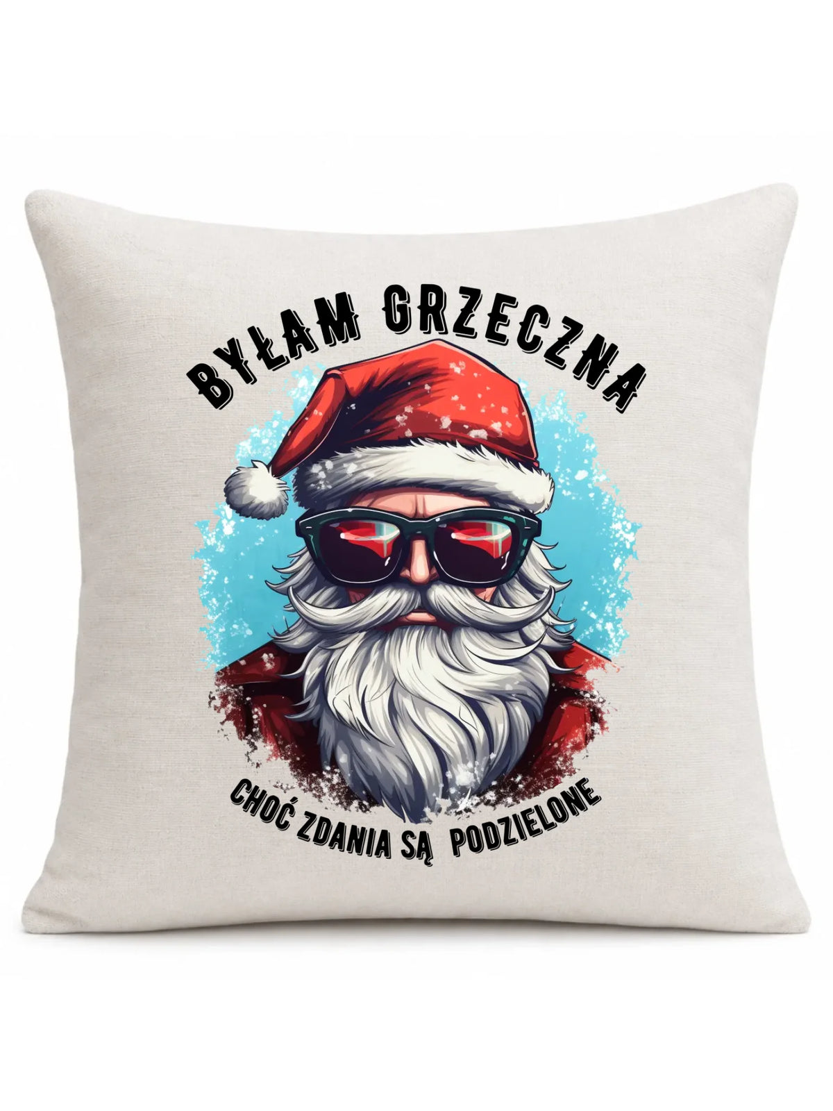 Poduszka świąteczna z Mikołajem - Byłam grzeczna, choć zdania są podzielone BN138
