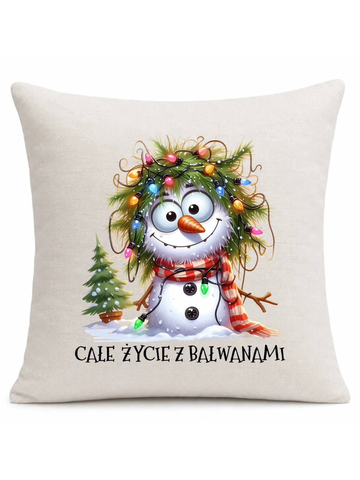 Poduszka świąteczna - Całe życie z bałwanami BN125