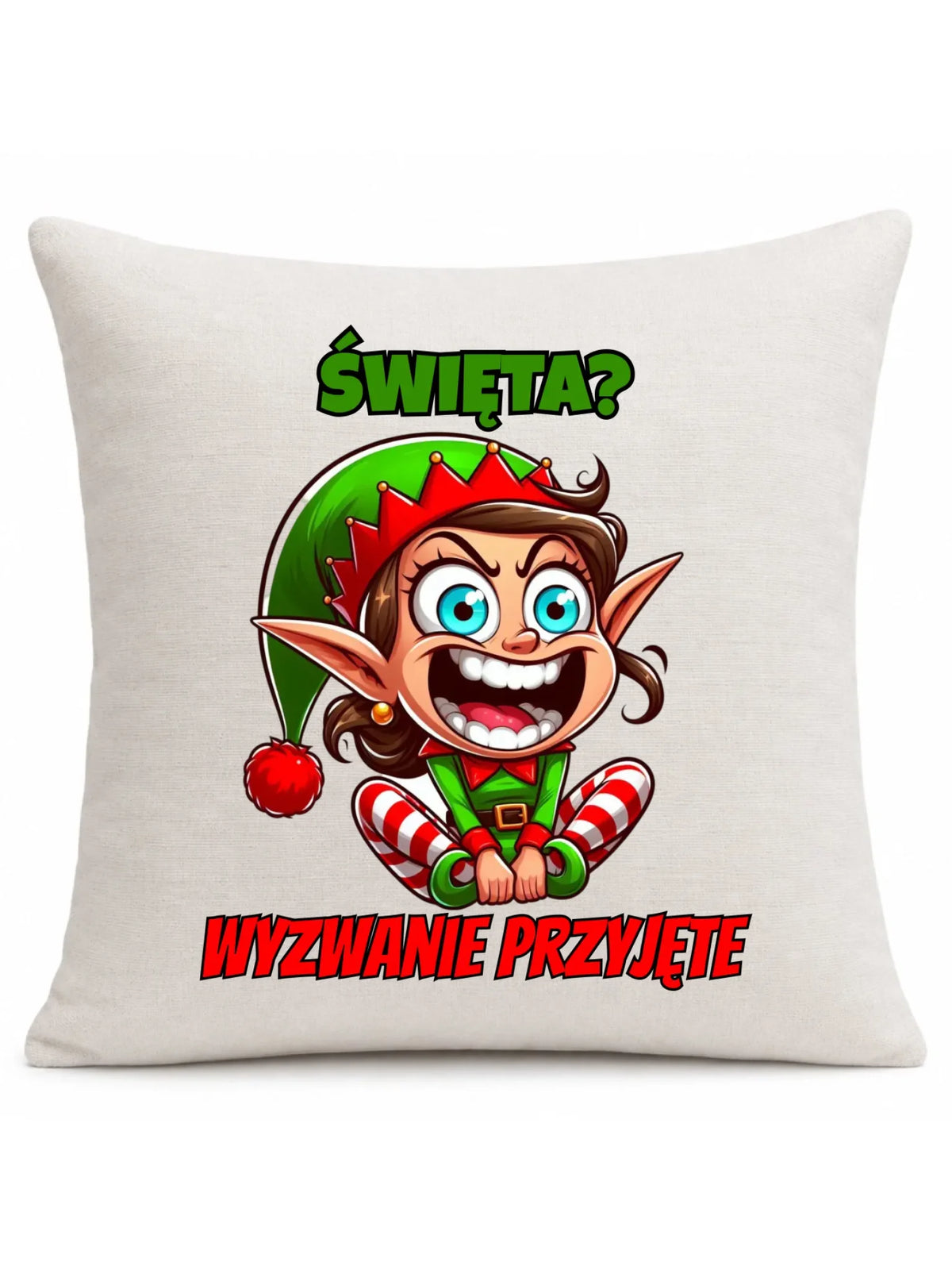 Poduszka świąteczna - Skrzat Wyzwanie przyjęte BN100
