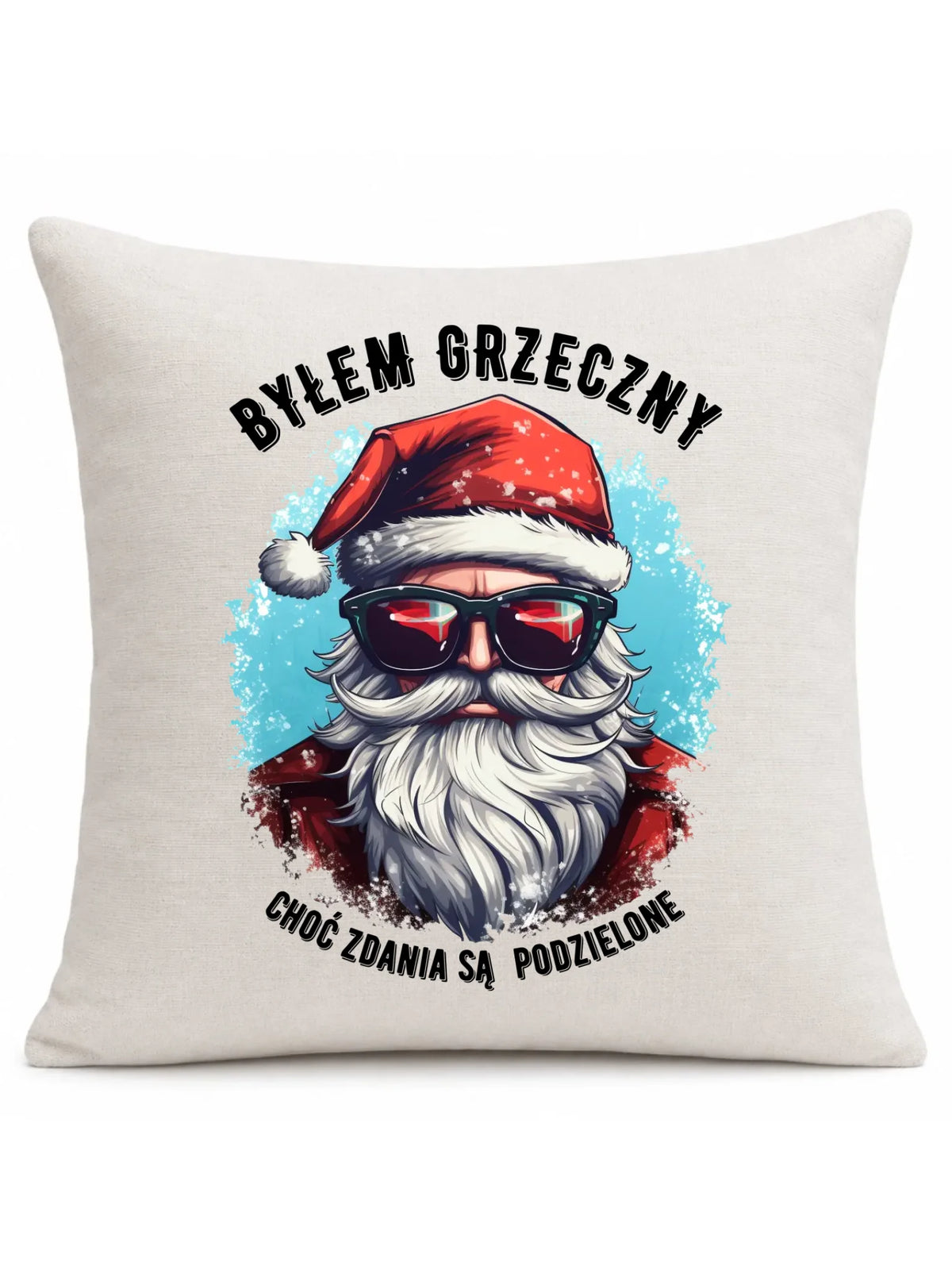 Poduszka świąteczna z Mikołajem - Byłem grzeczny, choć zdania są podzielone BN126