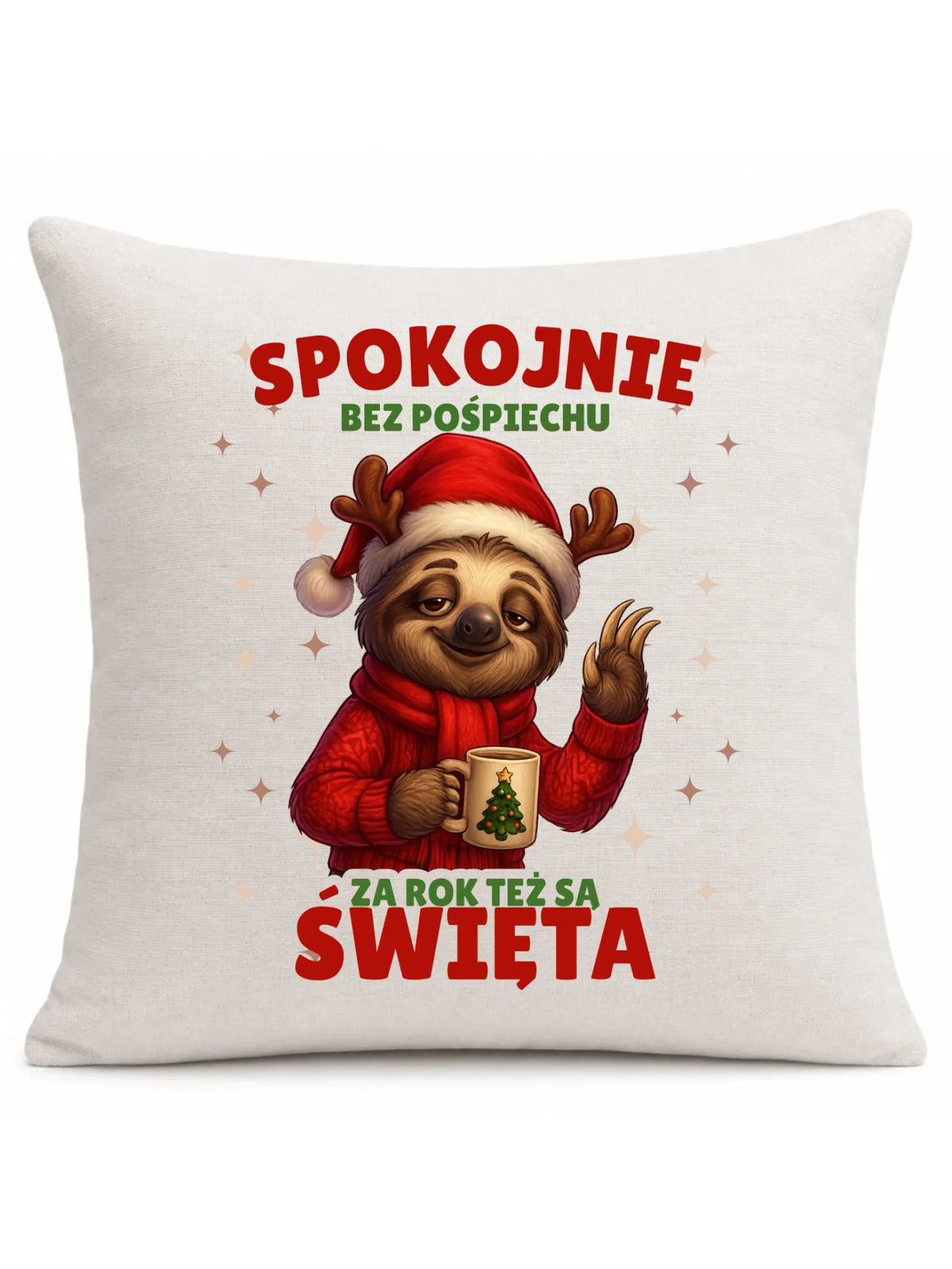 Poduszka świąteczna - Leniwiec Za rok też są święta BN92