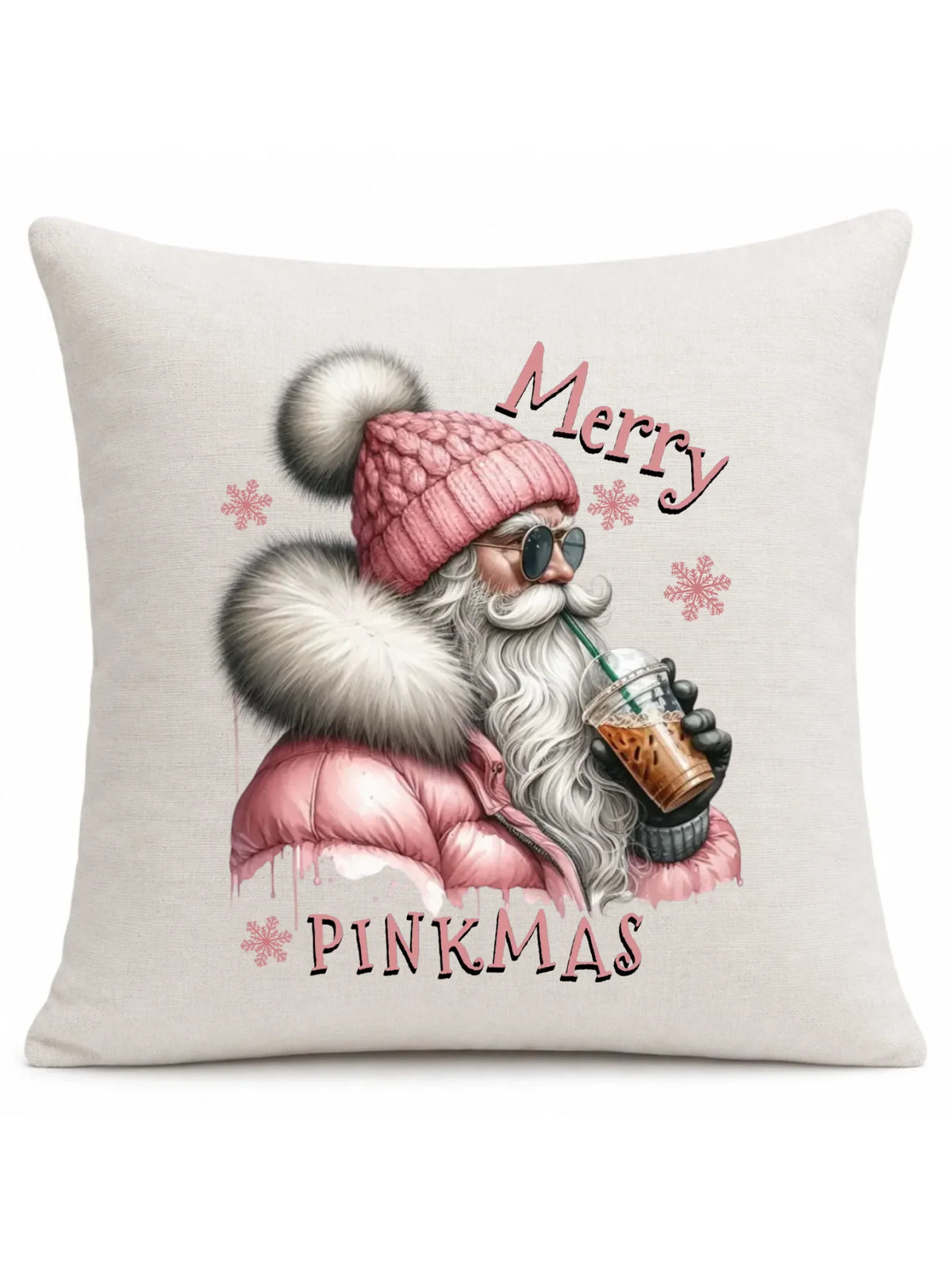 Poduszka świąteczna - Różowe Święta - Merry pinkmas BN117
