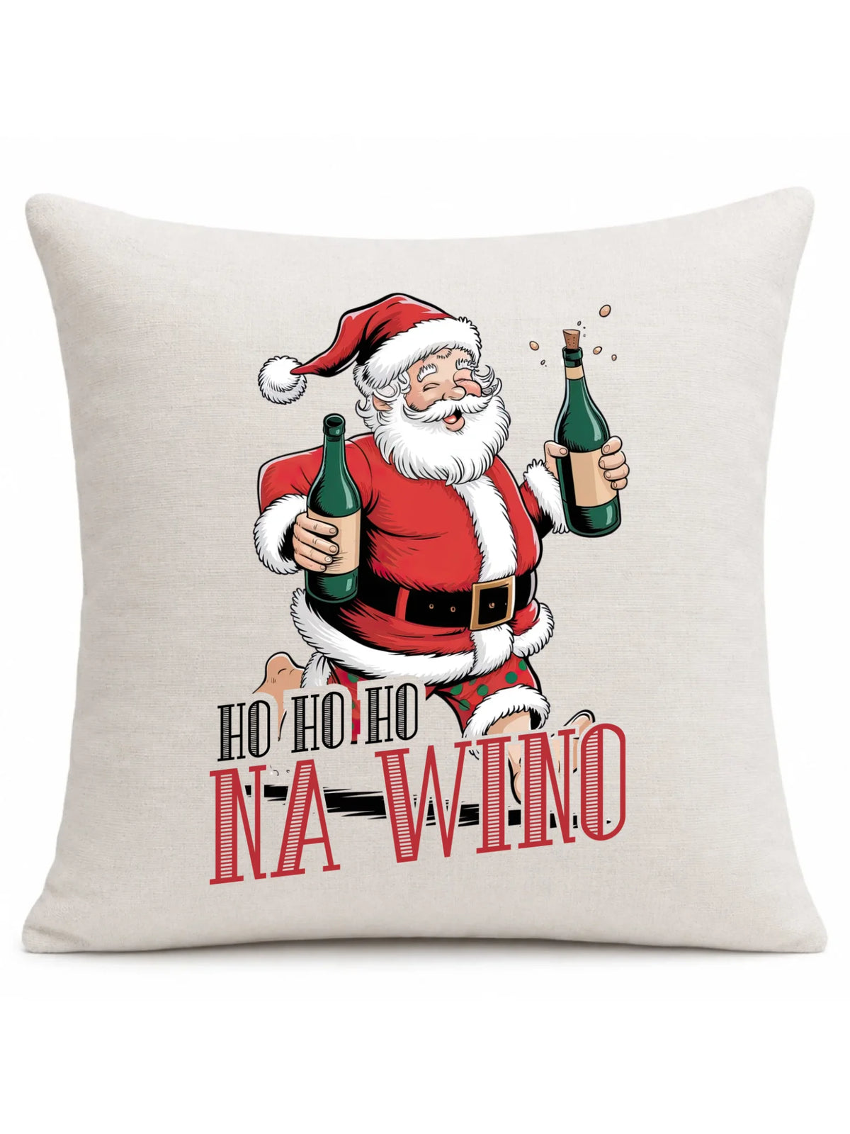 Poduszka świąteczna - Mikołaj Ho ho ho na wino BN61