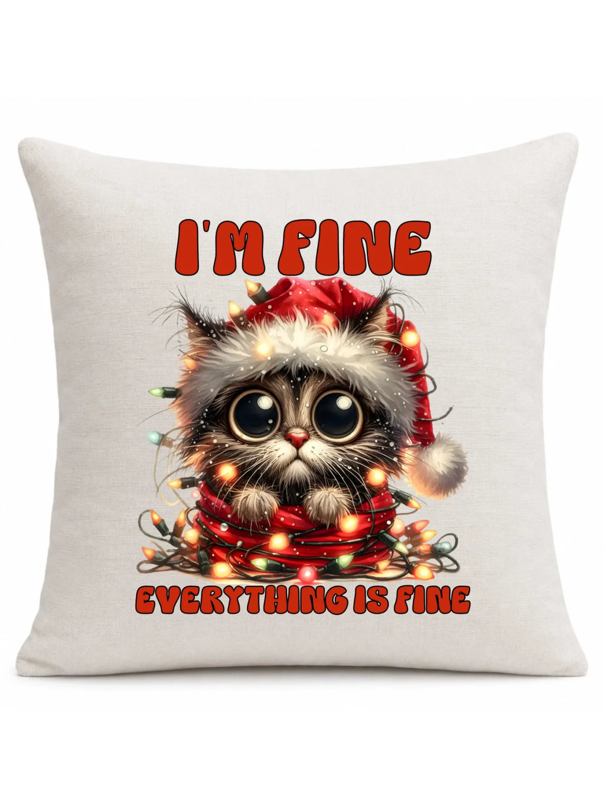 Poduszka świąteczna - Kotek I'm fine everything is fine BN67