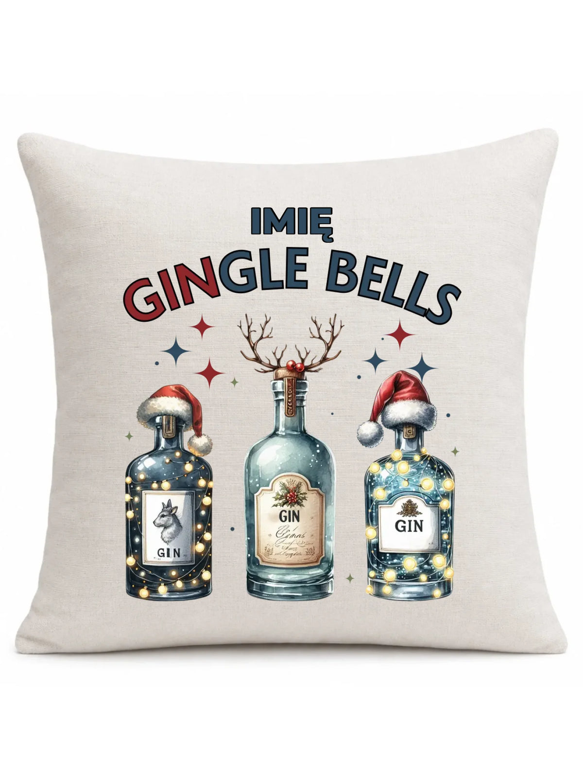 Poduszka świąteczna - Gin Gingle bells - personalizowana BN68
