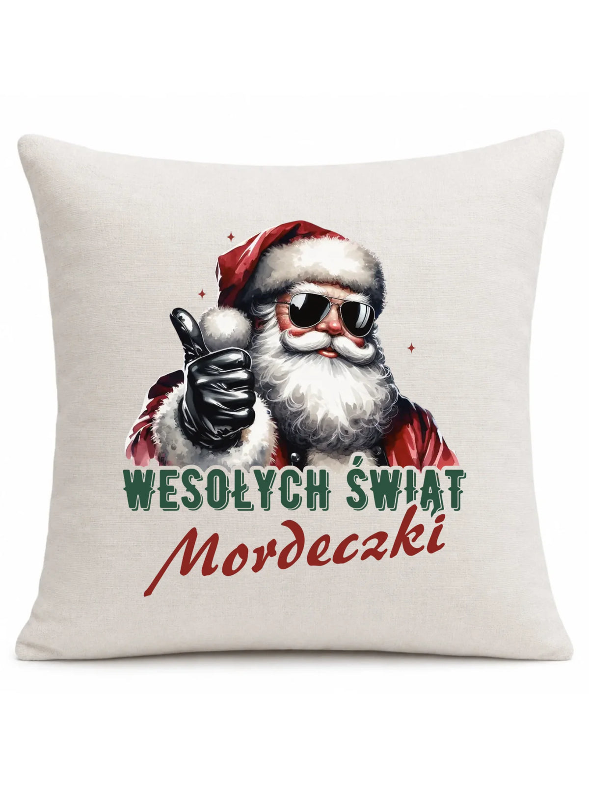 Poduszka świąteczna - Mikołaj Wesołych Świąt mordeczki BN65