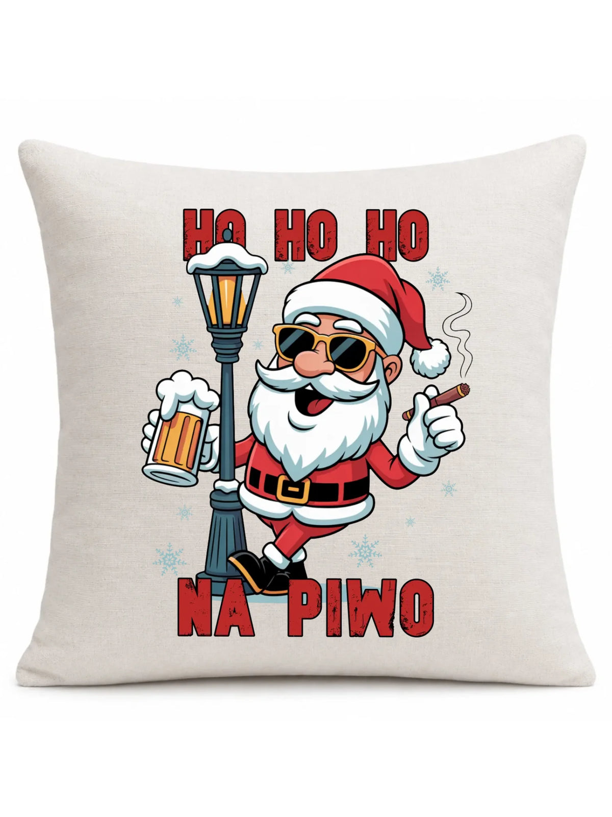 Poduszka świąteczna - Mikołaj Ho ho ho na piwo BN64