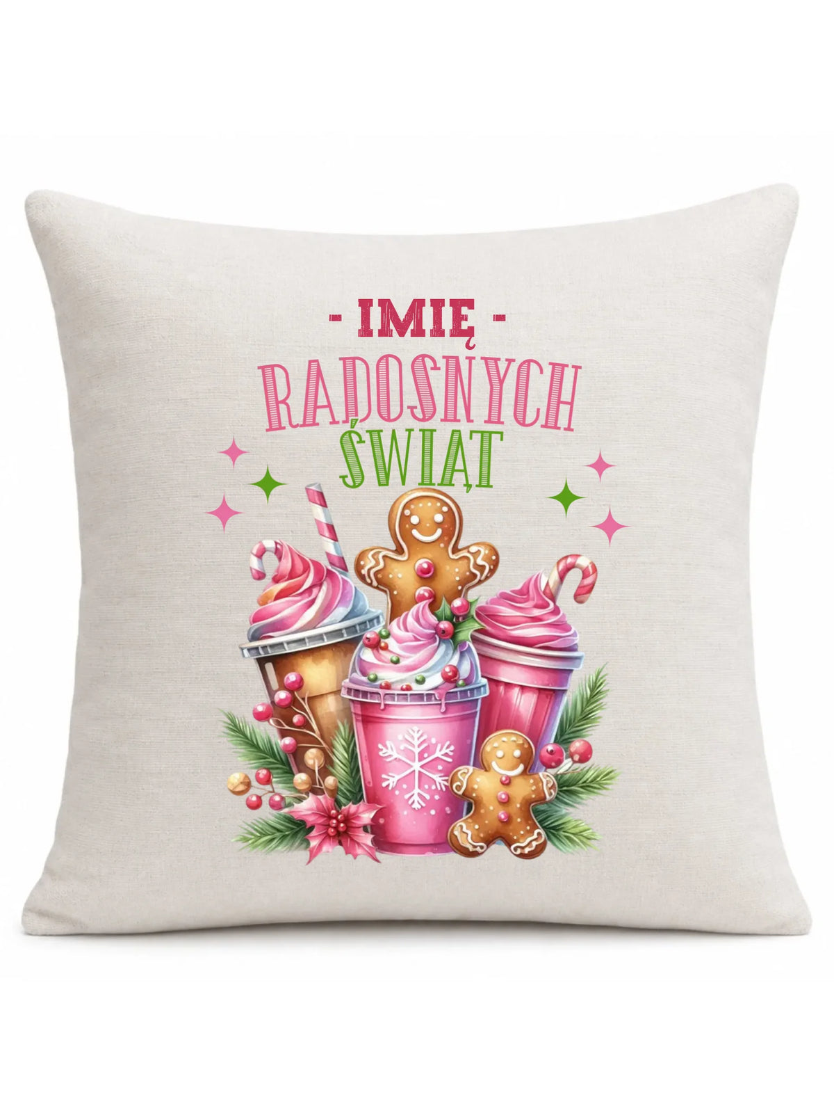 Poduszka świąteczna - Radosnych Świąt - personalizowana BN58
