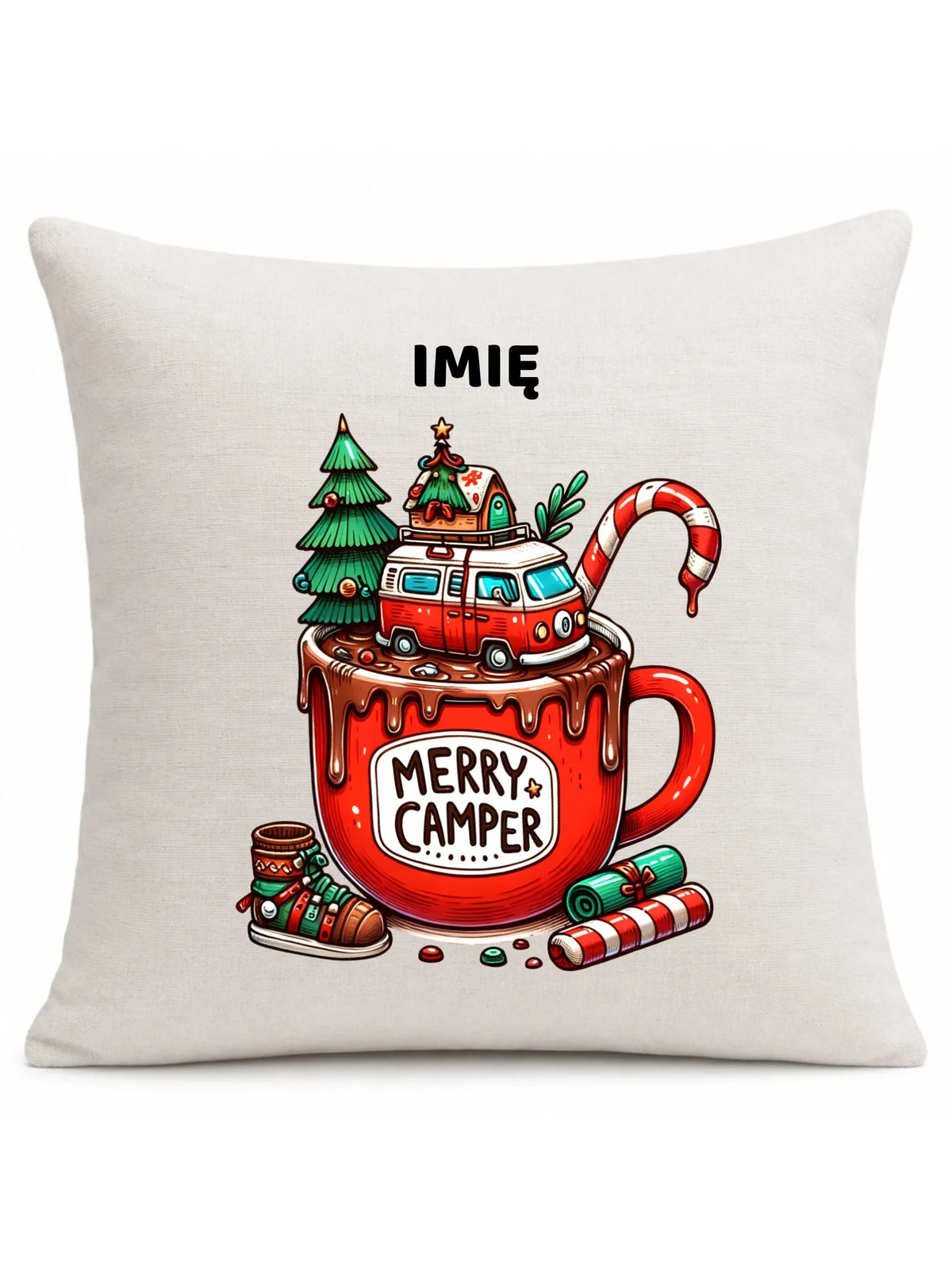 Poduszka świateczna - Kamper Merry Camper - personalizowana BN43