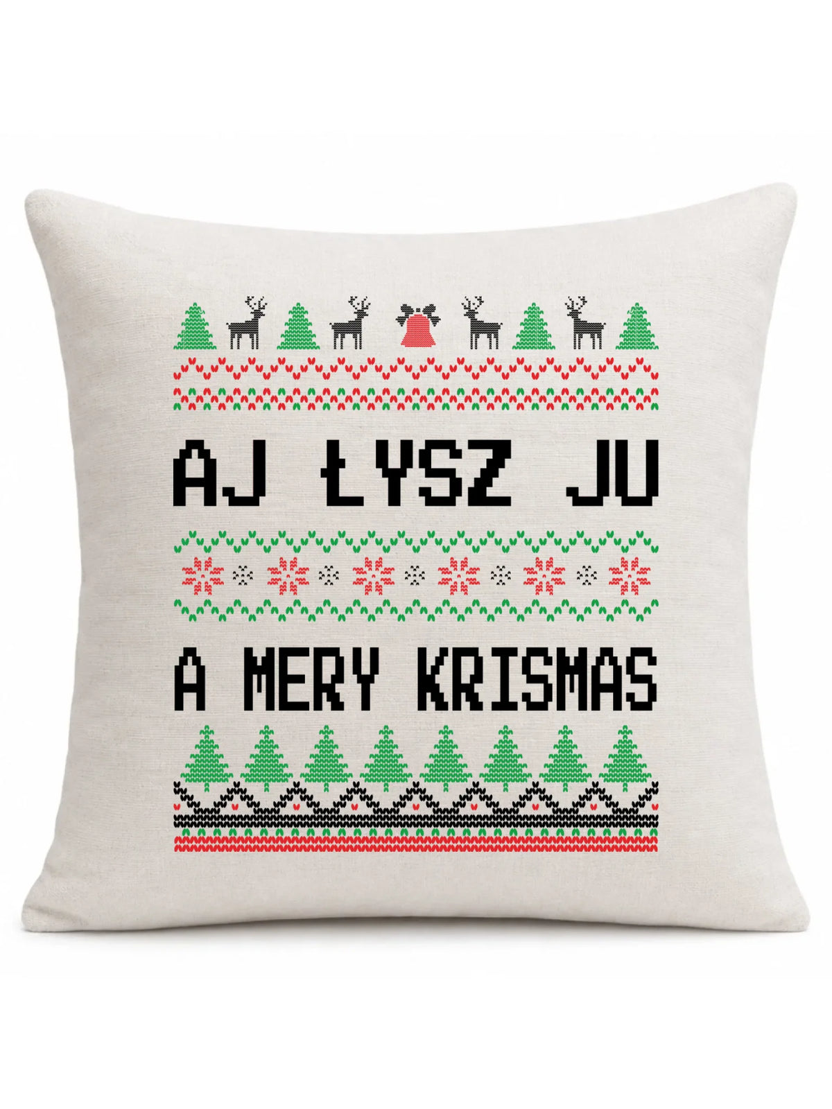 Poduszka świąteczna - Aj łysz ju a mery krismas BN12