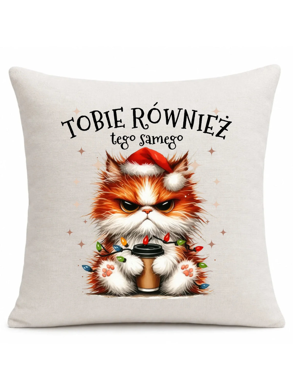 Poduszka świąteczna - Grumpy Cat Tobie również tego samego BN32