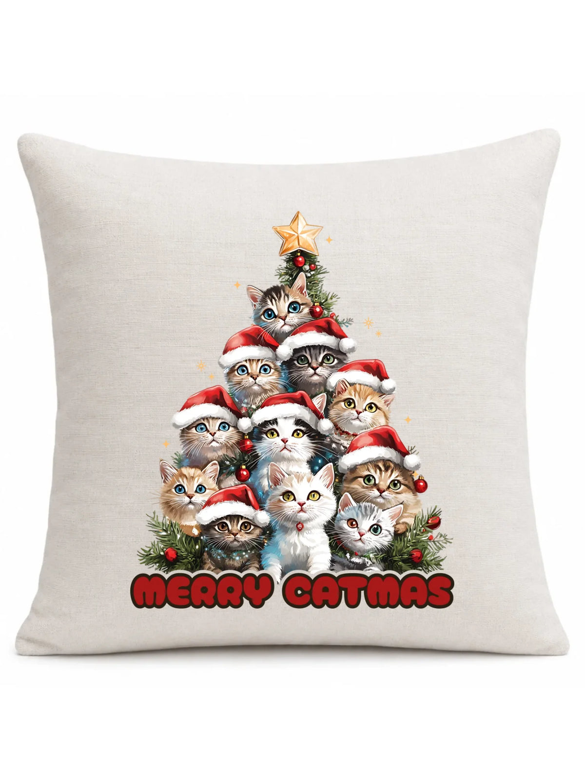 Poduszka świąteczna - Kocia choinka Merry Catmas BN20