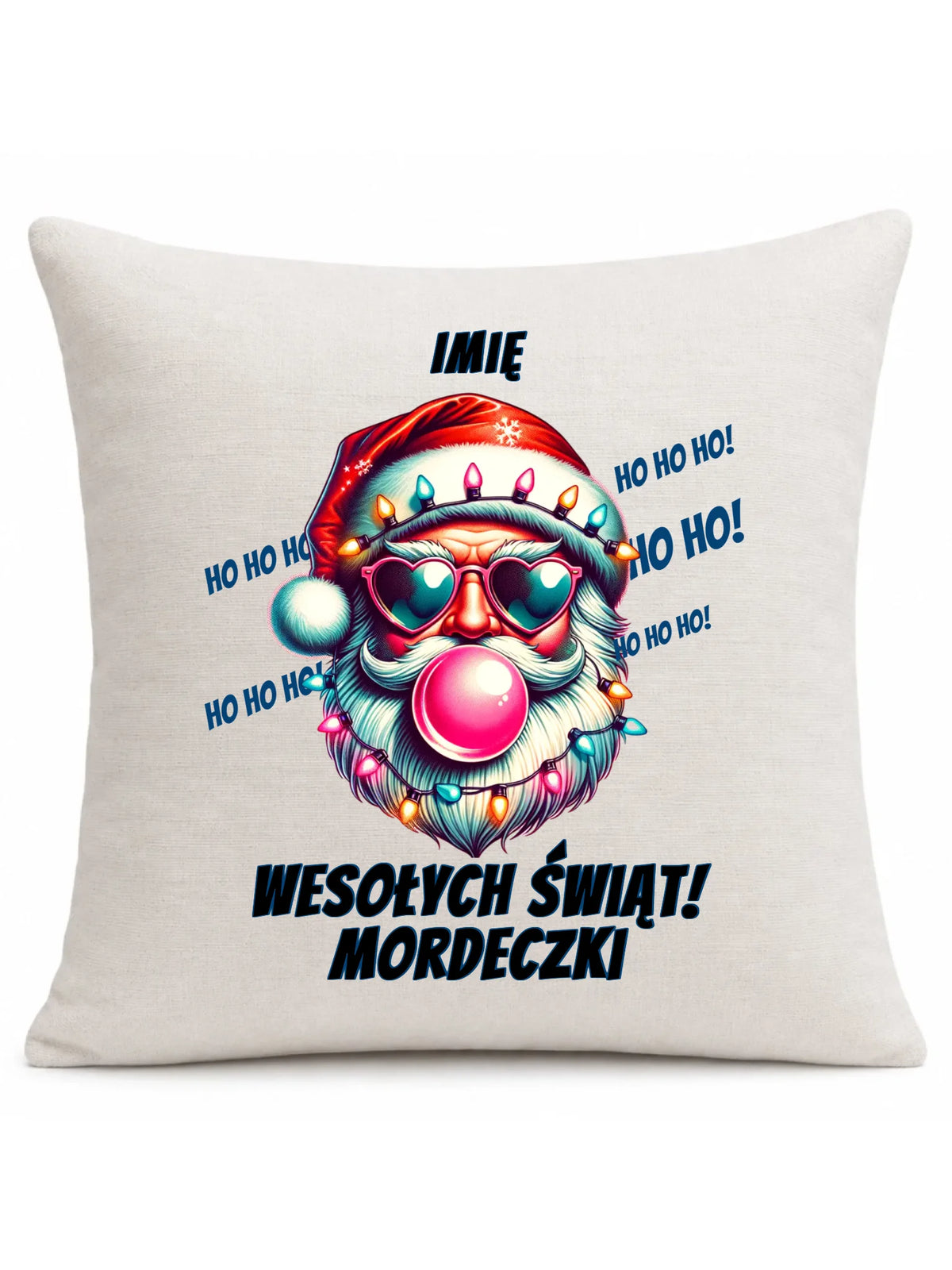Poduszka świąteczna - Mikołaj Wesołych Świąt Mordeczki - personalizowana BN17
