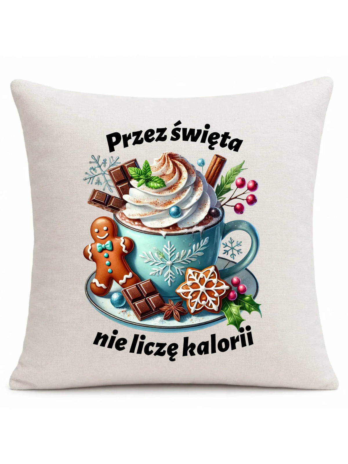 Poduszka świąteczna - Przez święta nie liczę kalorii BN31