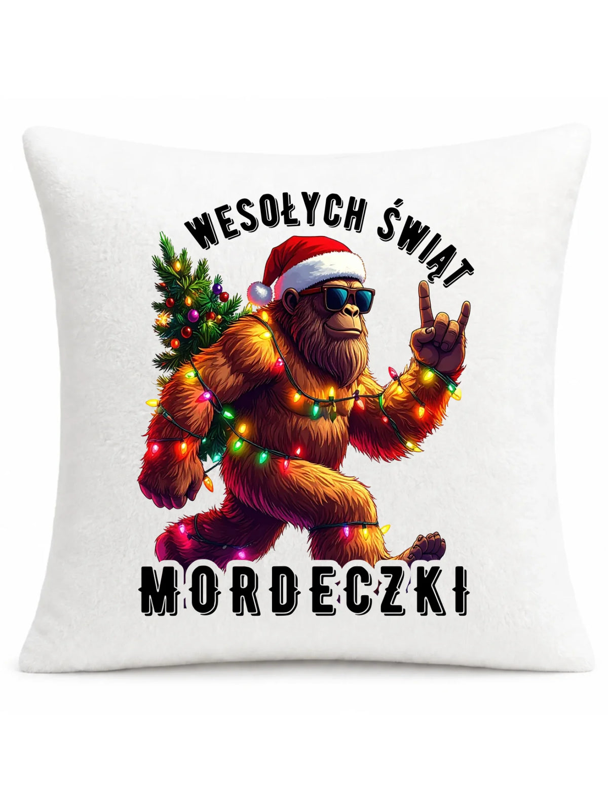 Poduszka świąteczna - prezent na święta - Yeti Wesołych Świąt mordeczki BN152