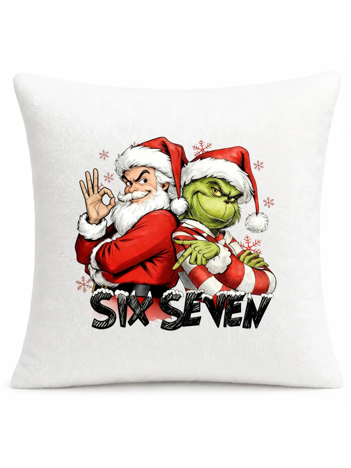 Poduszka świąteczna - Mikołaj i Grinch six seven 67 BN148