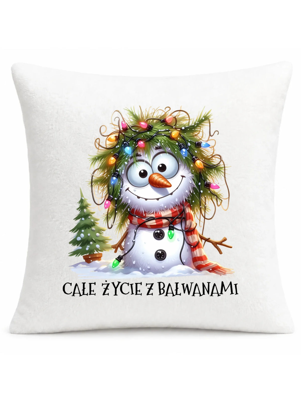 Poduszka świąteczna - Całe życie z bałwanami BN125