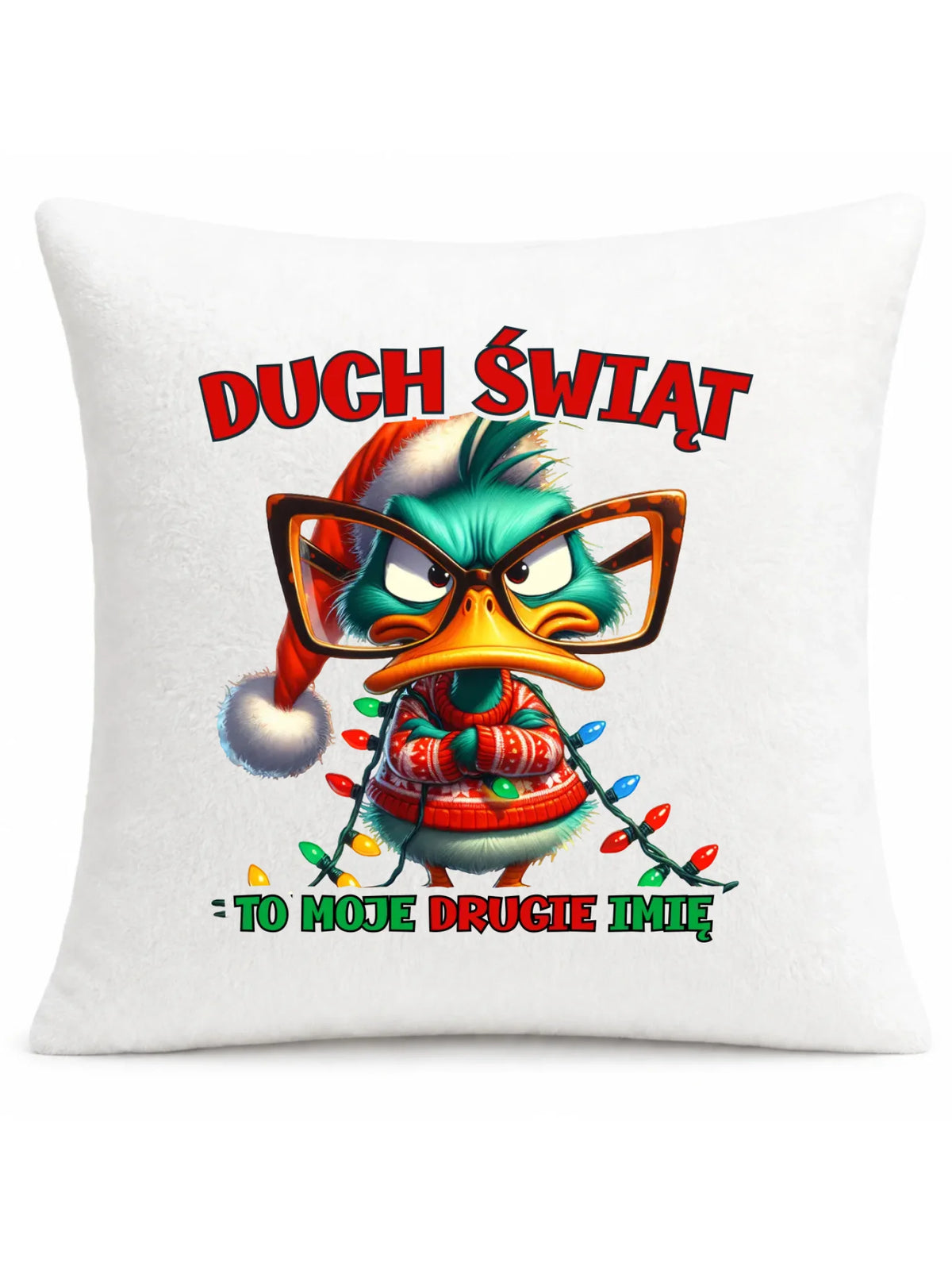 Poduszka świąteczna - Duch Świąt to moje drugie imię BN76