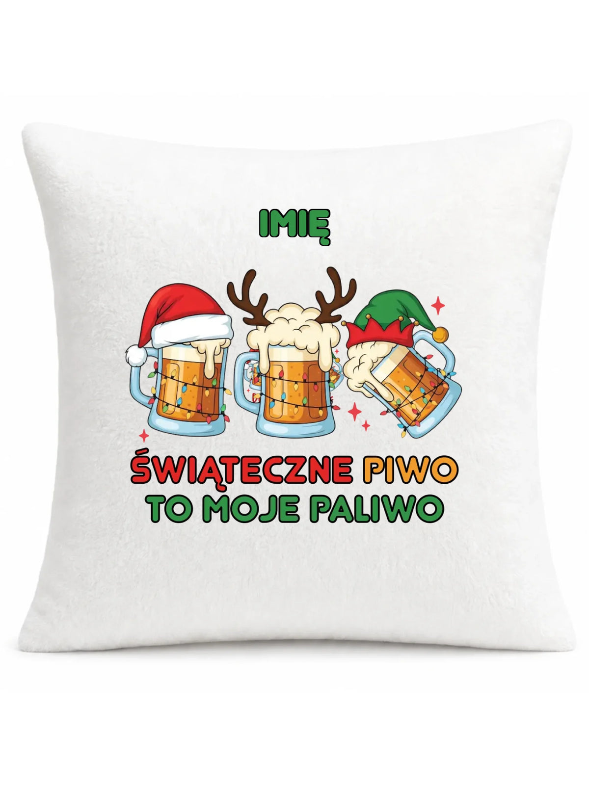 Poduszka świąteczna - Świąteczne piwo to moje paliwo - personalizowana BN119