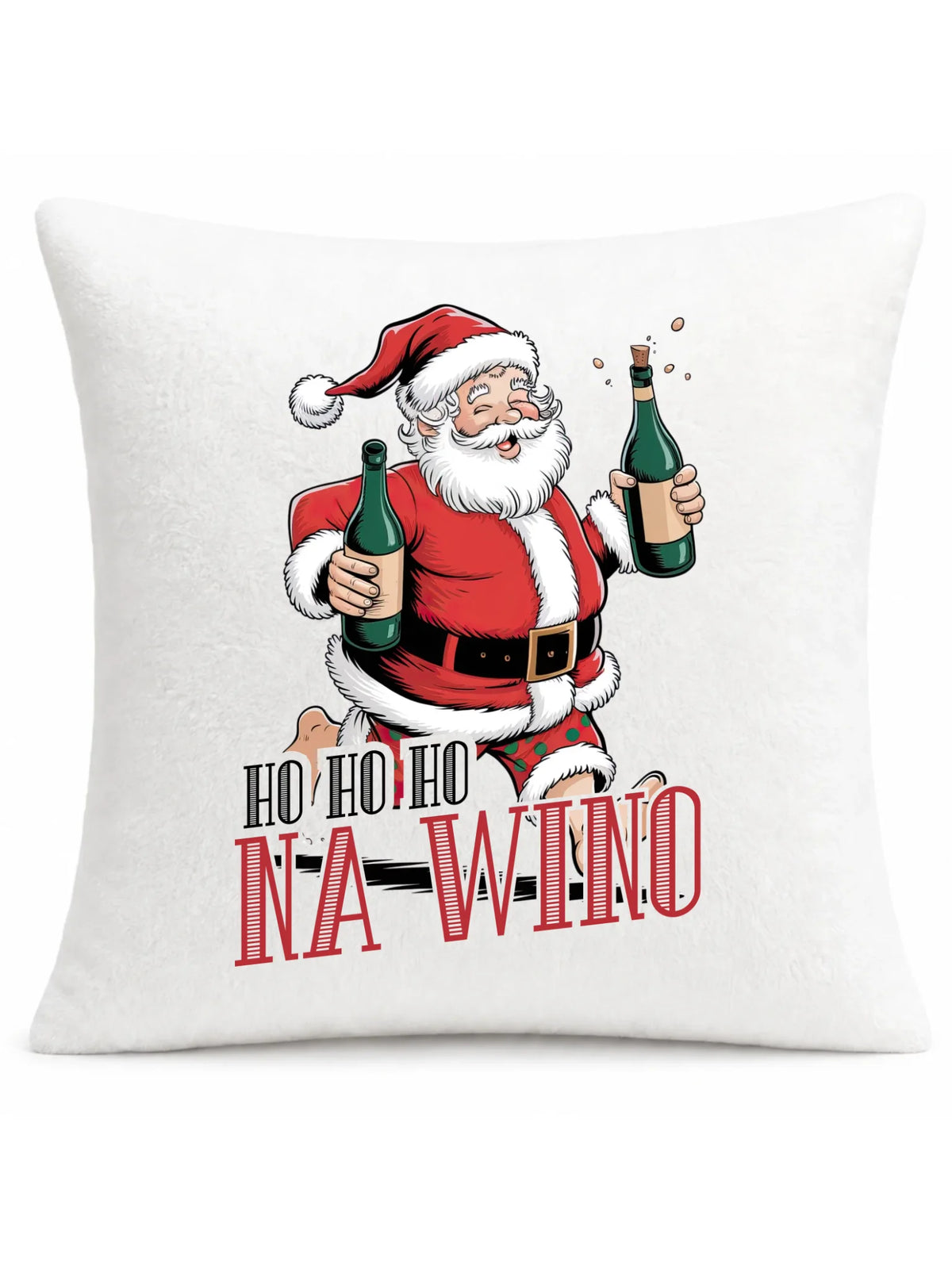 Poduszka świąteczna - Mikołaj Ho ho ho na wino BN61