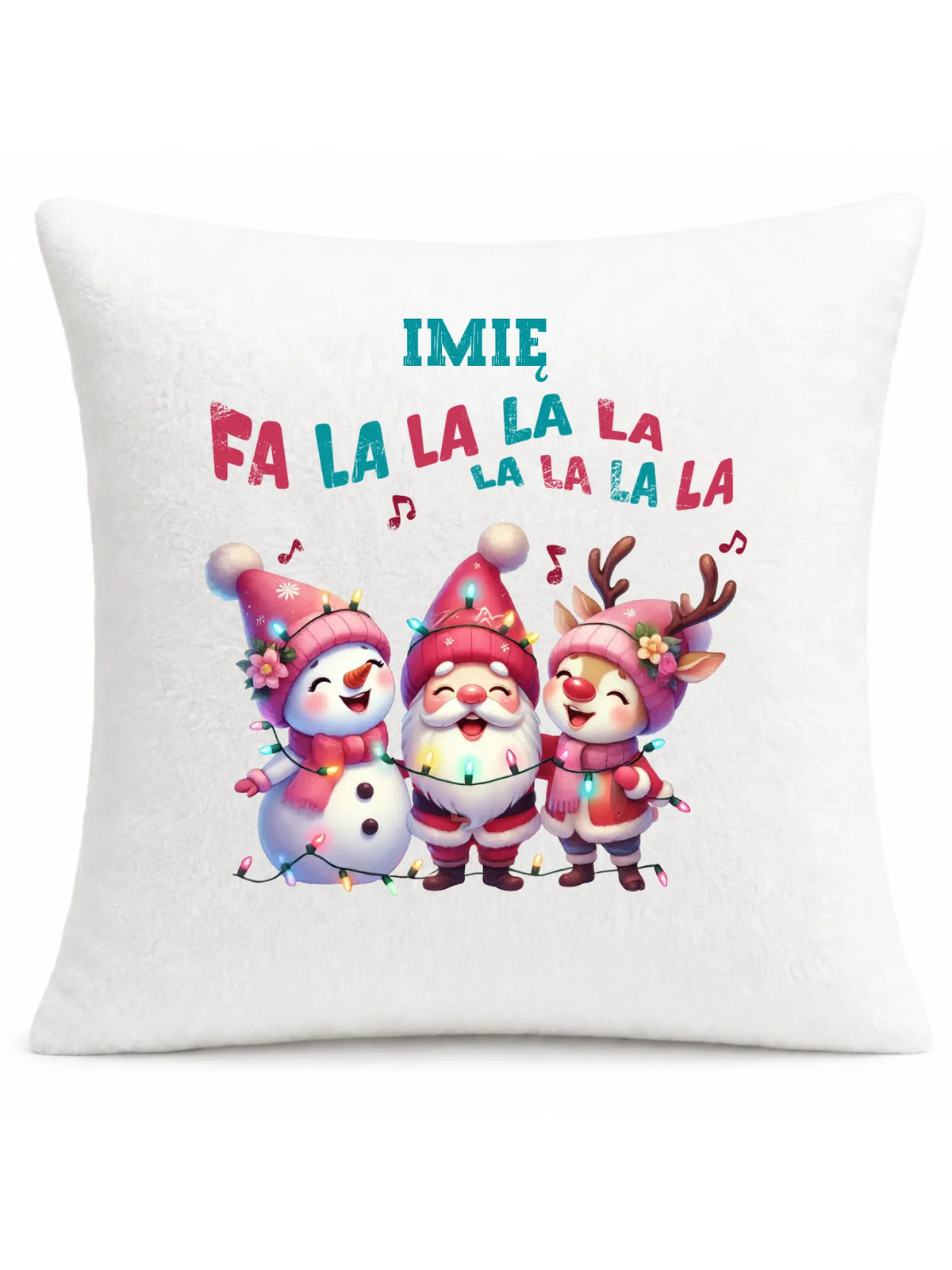Poduszka świąteczna - Fa la la la - personalizowana BN51