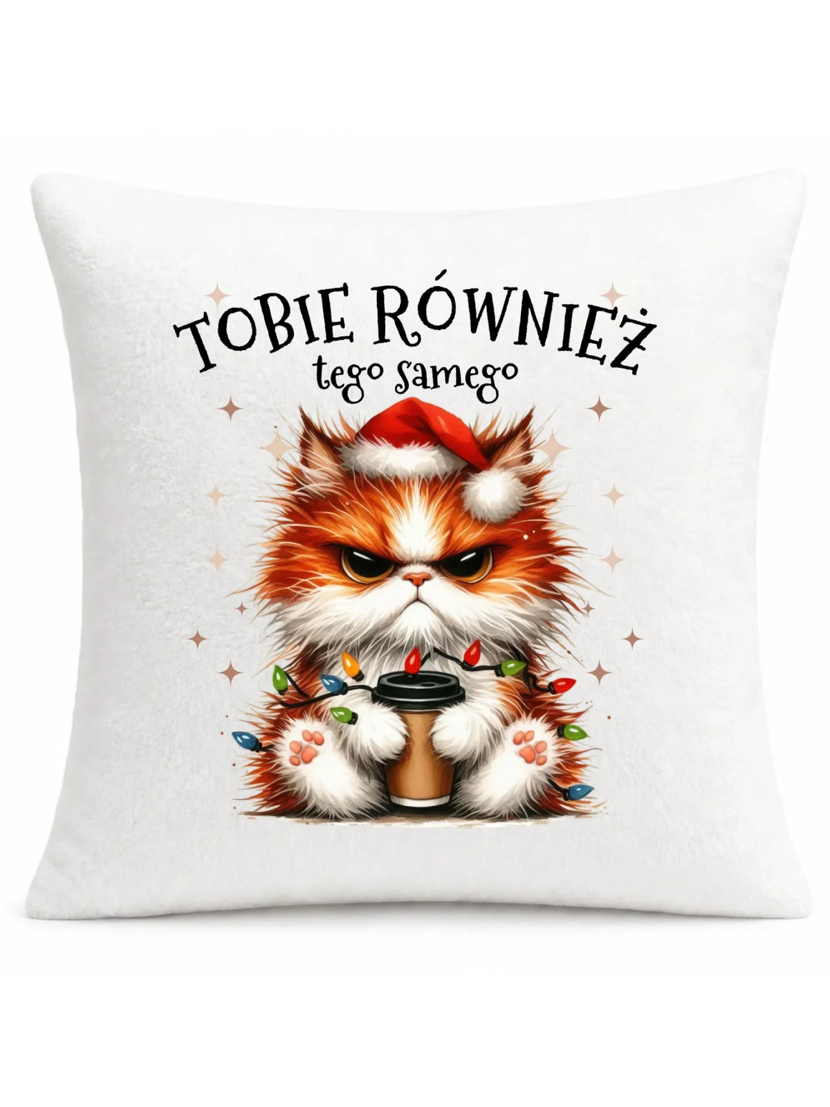 Poduszka świąteczna - Grumpy Cat Tobie również tego samego BN32