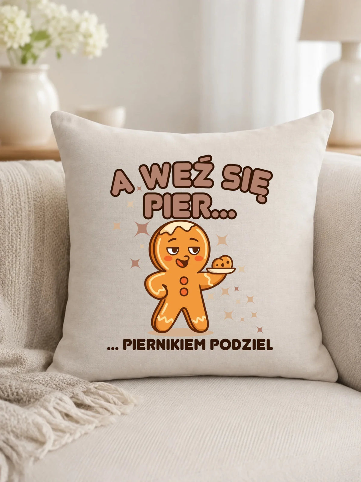 Poduszka świąteczna - Piernik A weź się pier... piernikiem podziel BN87