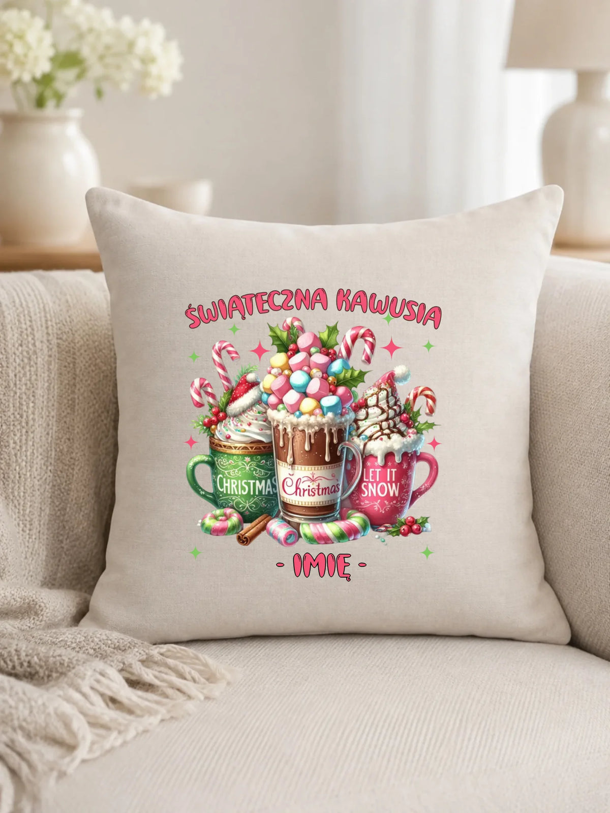 Poduszka świąteczna - Świąteczna kawusia - personalizowana BN29
