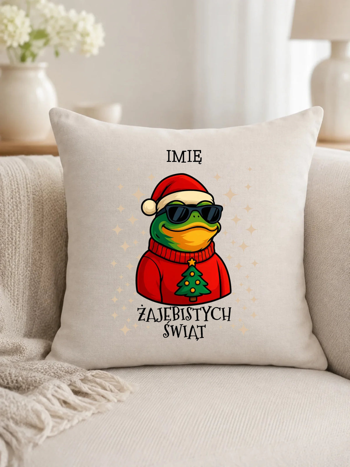 Poduszka świąteczna - Żajebistych Świąt - personalizowana BN144