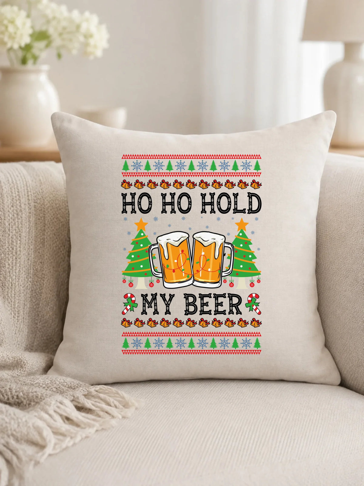 Poduszka świąteczna - Ho ho hold my beer BN131