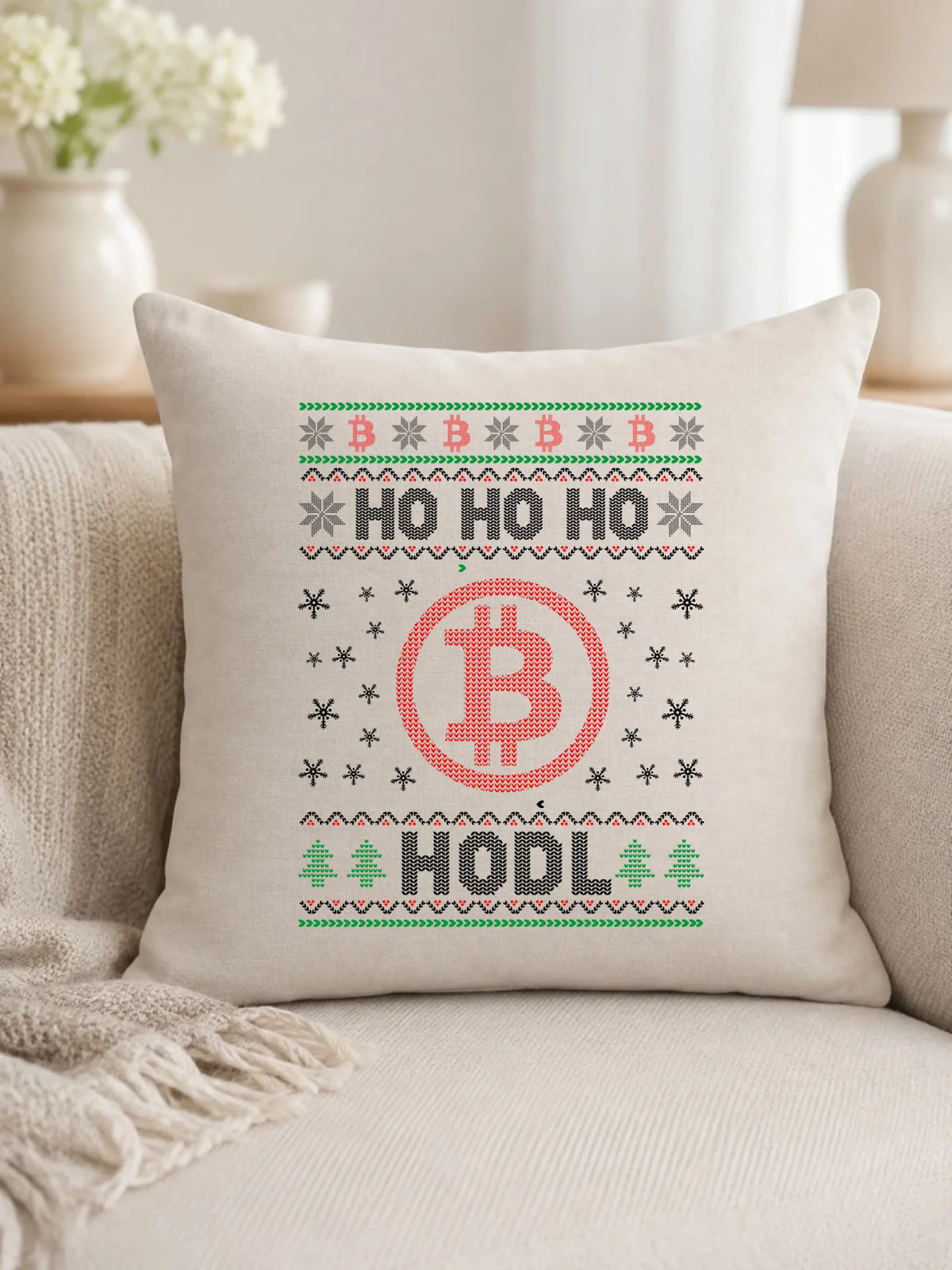 Poduszka świąteczna - Bitcoin - Ho Ho hodl BN103