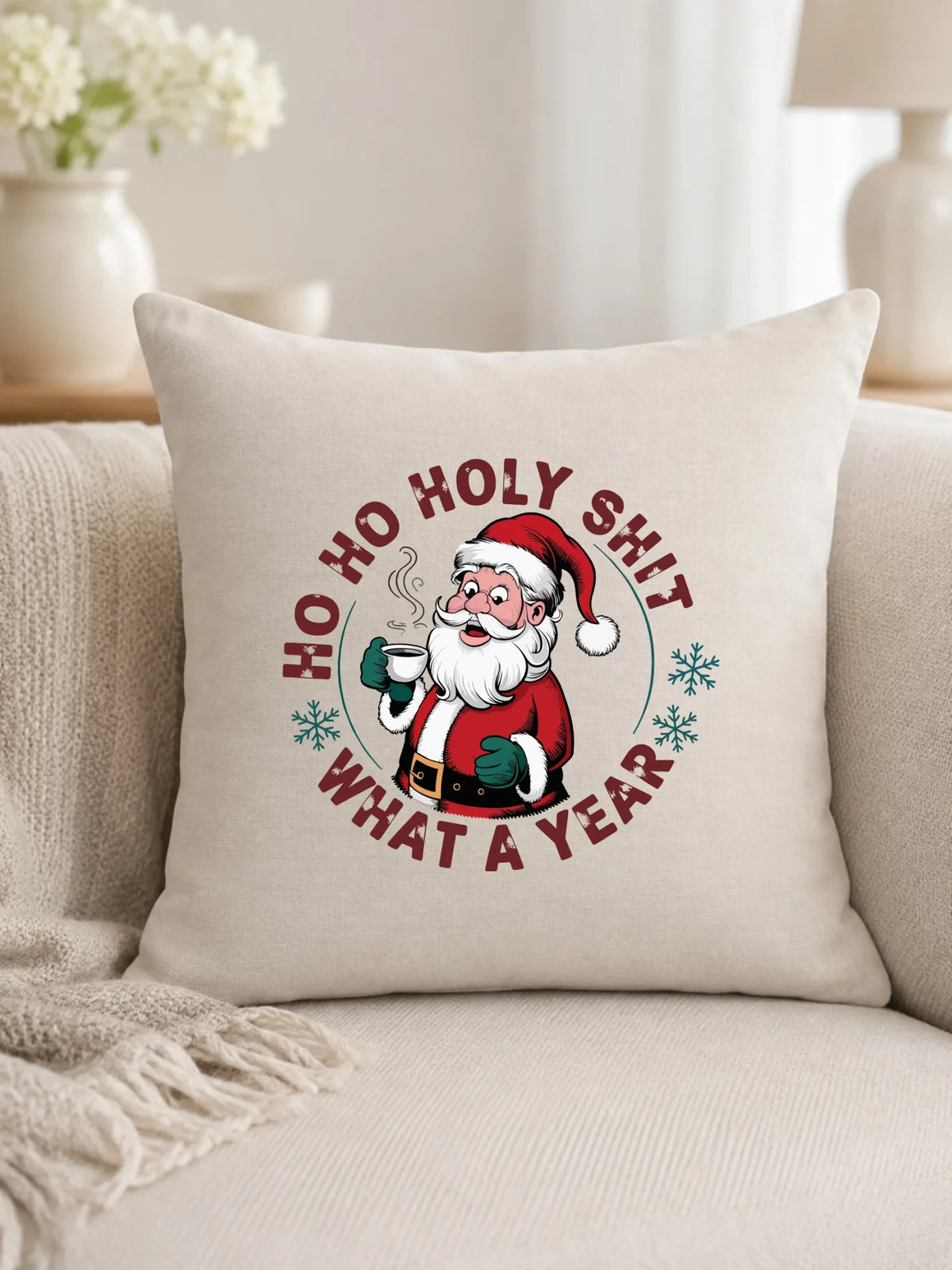 Poduszka świąteczna - Ho ho holy shit what a year BN74