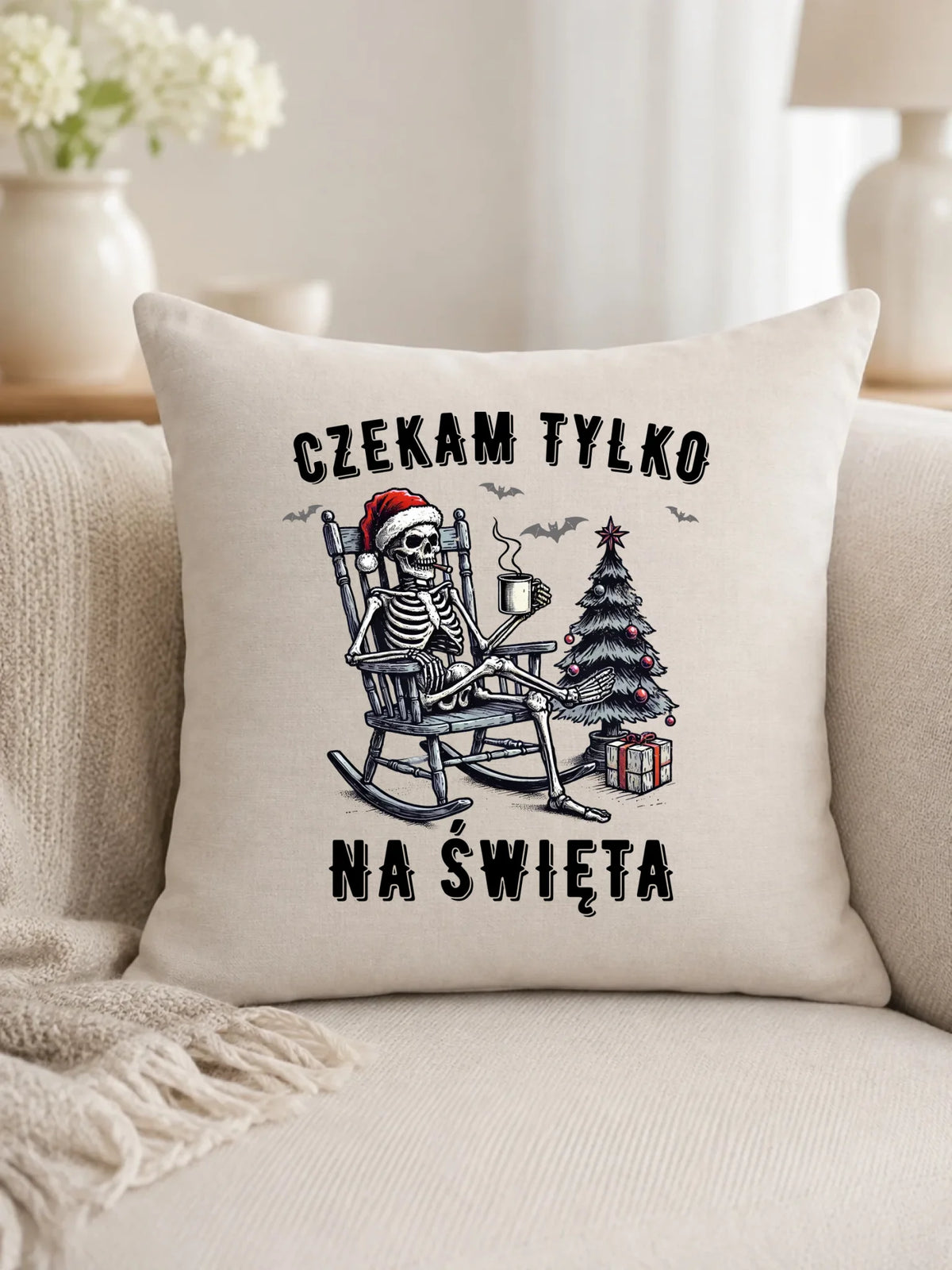 Poduszka świąteczna - Czekam tylko na święta BN56