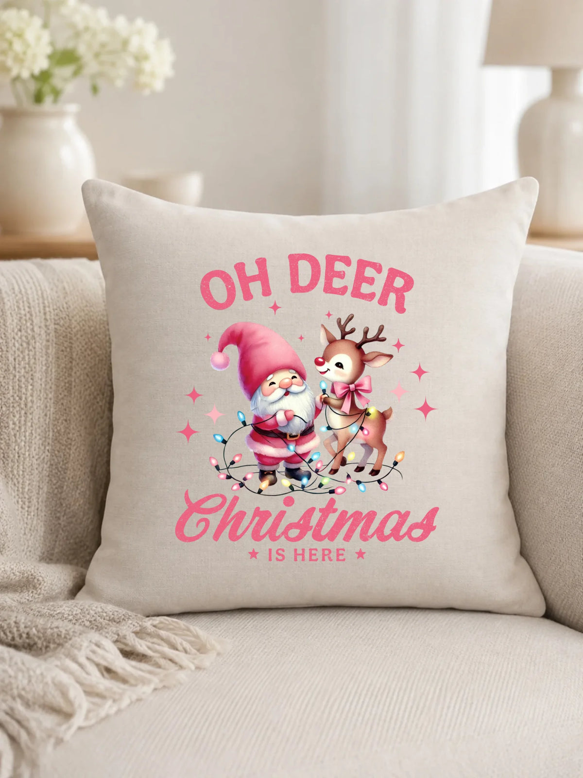Poduszka świąteczna - Oh deer Christmas is here BN59