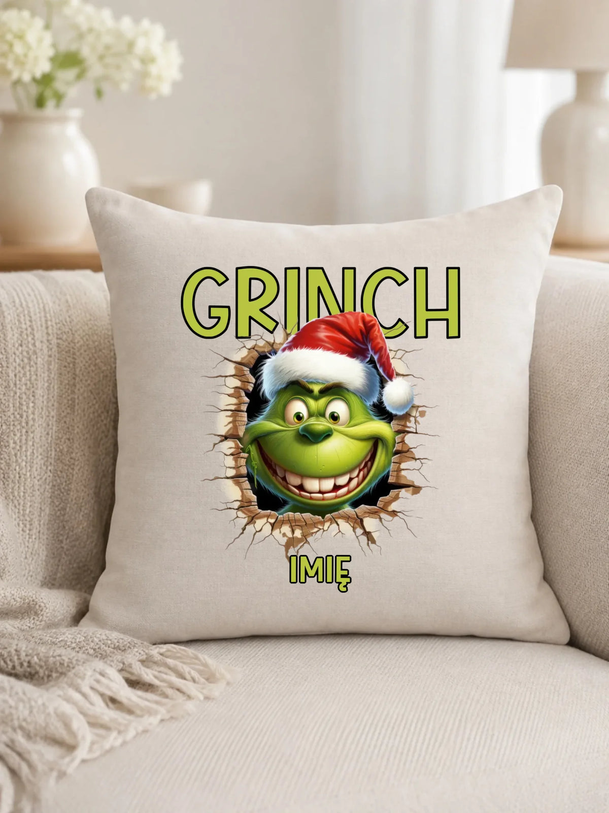 Poduszka świąteczna - Grinch - personalizowana BN112