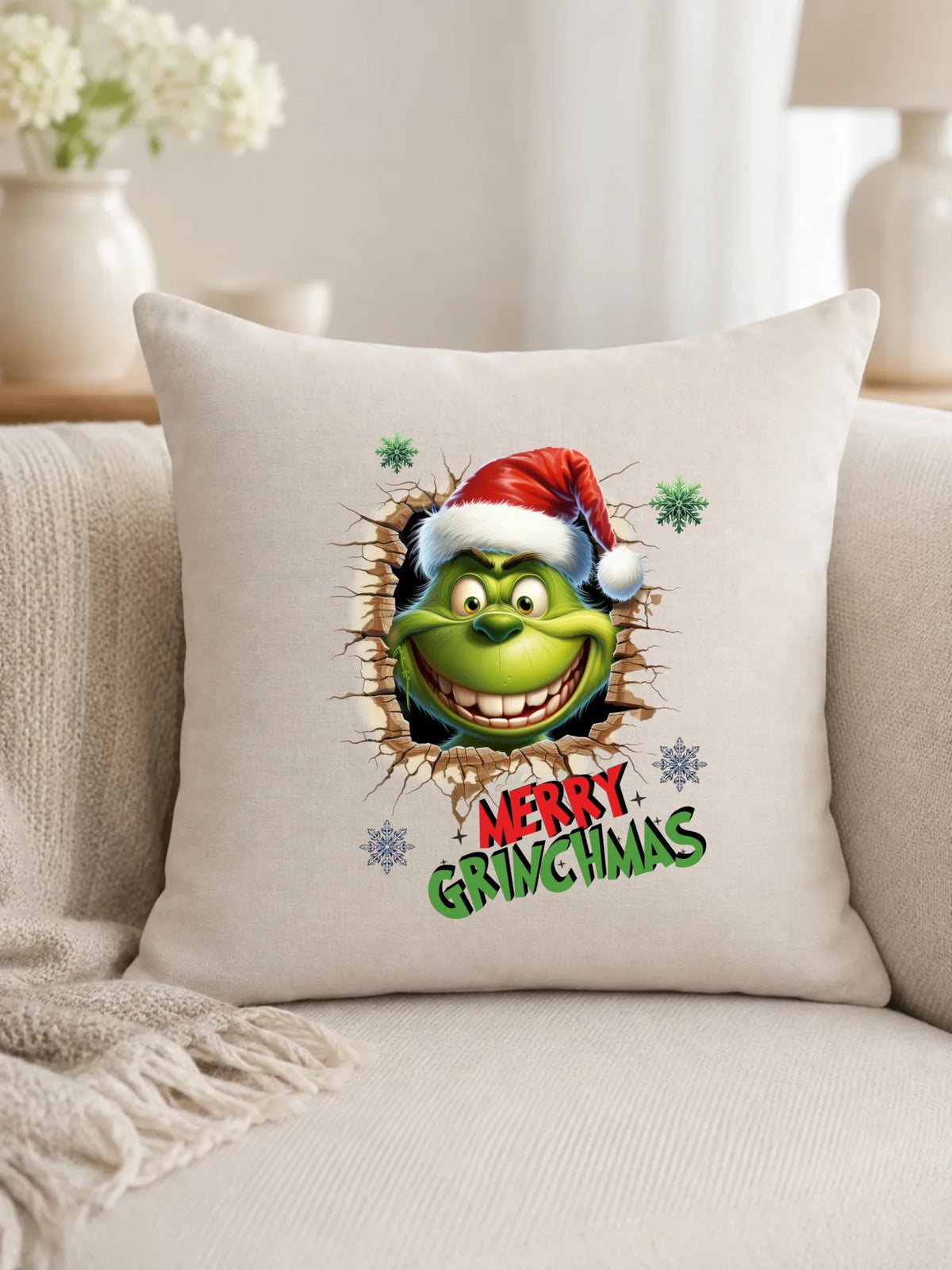 Poduszka świąteczna - Grinch - Merry Grinchmas BN113