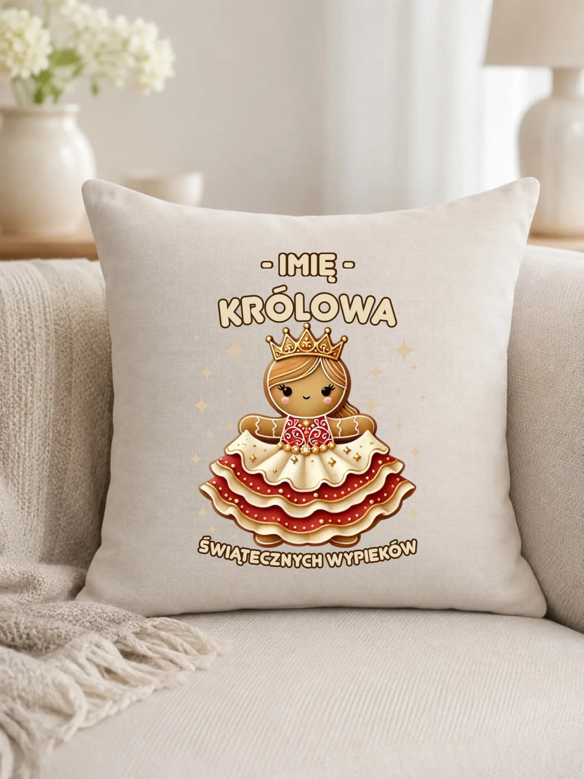 Poduszka świąteczna - Królowa świątecznych wypieków - personalizowana BN28
