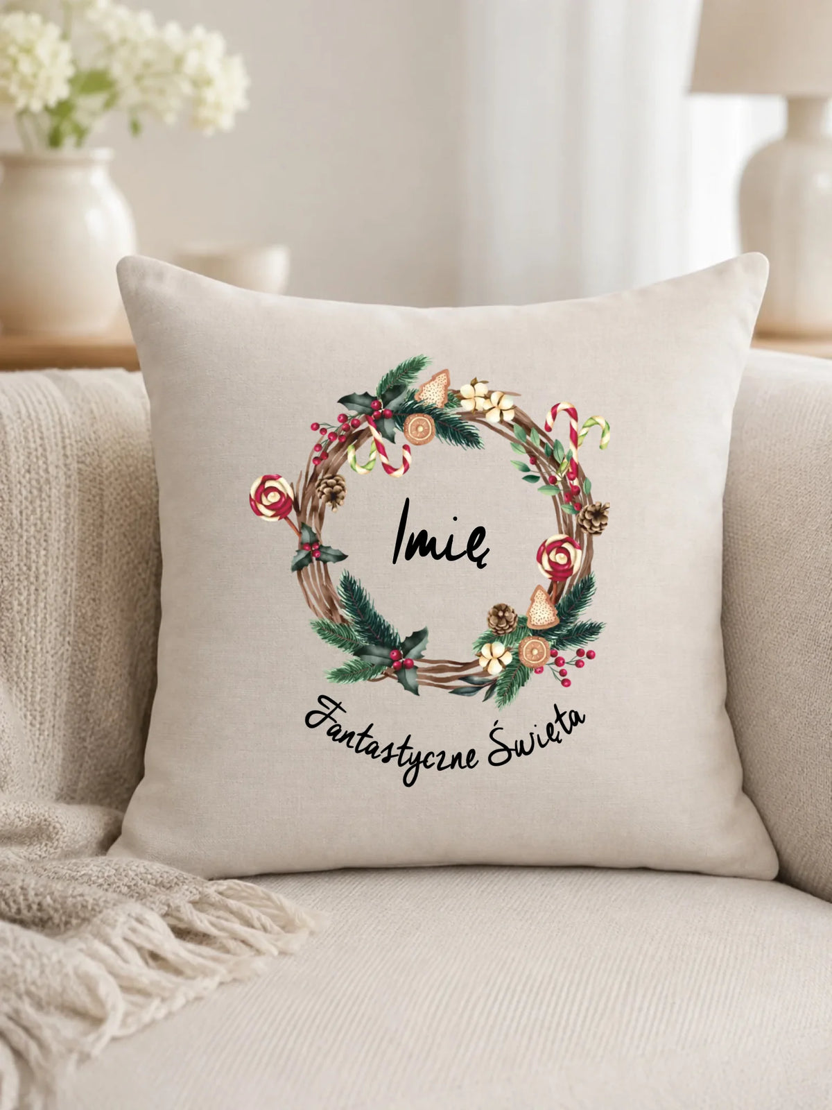 Poduszka świąteczna - Fantastyczne Święta - personalizowana BN14